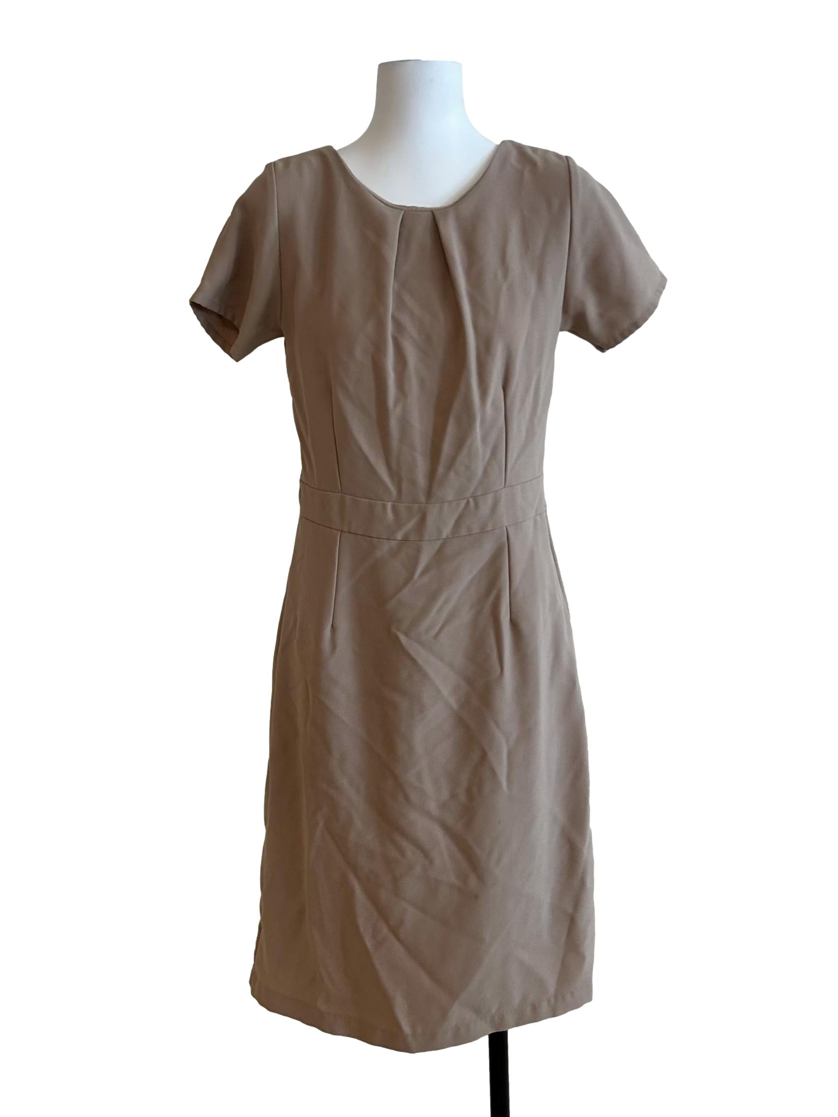 Beige Sheath Dress