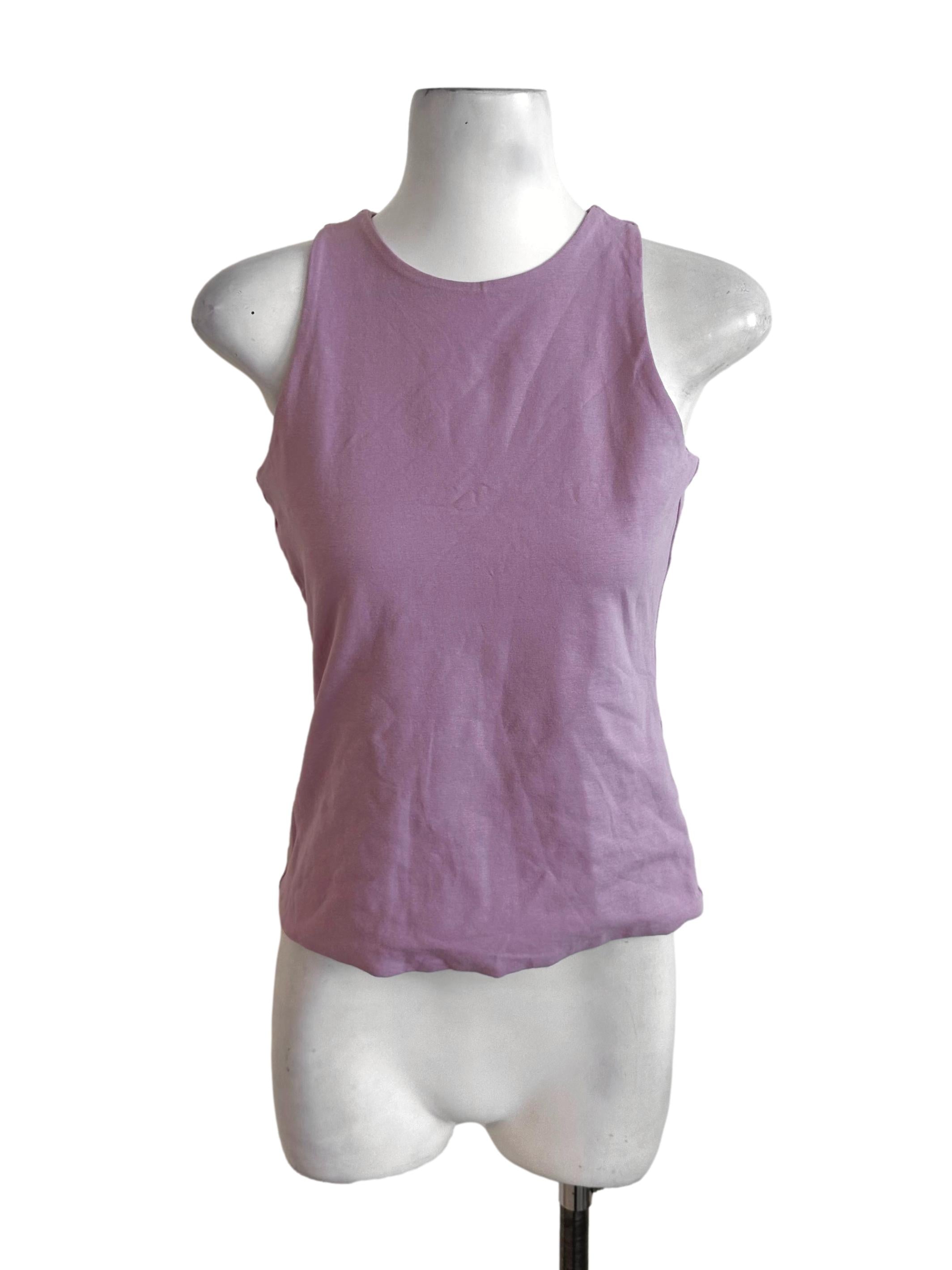 Lavender Purple Round Neck Casual Top LB
