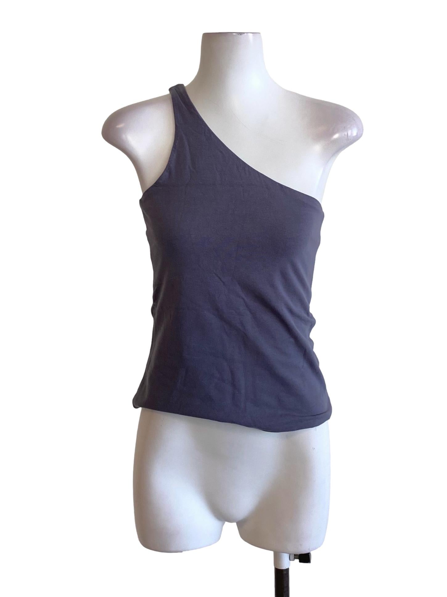 Porpoise Grey One Shoulder Fit Tank Top TCL