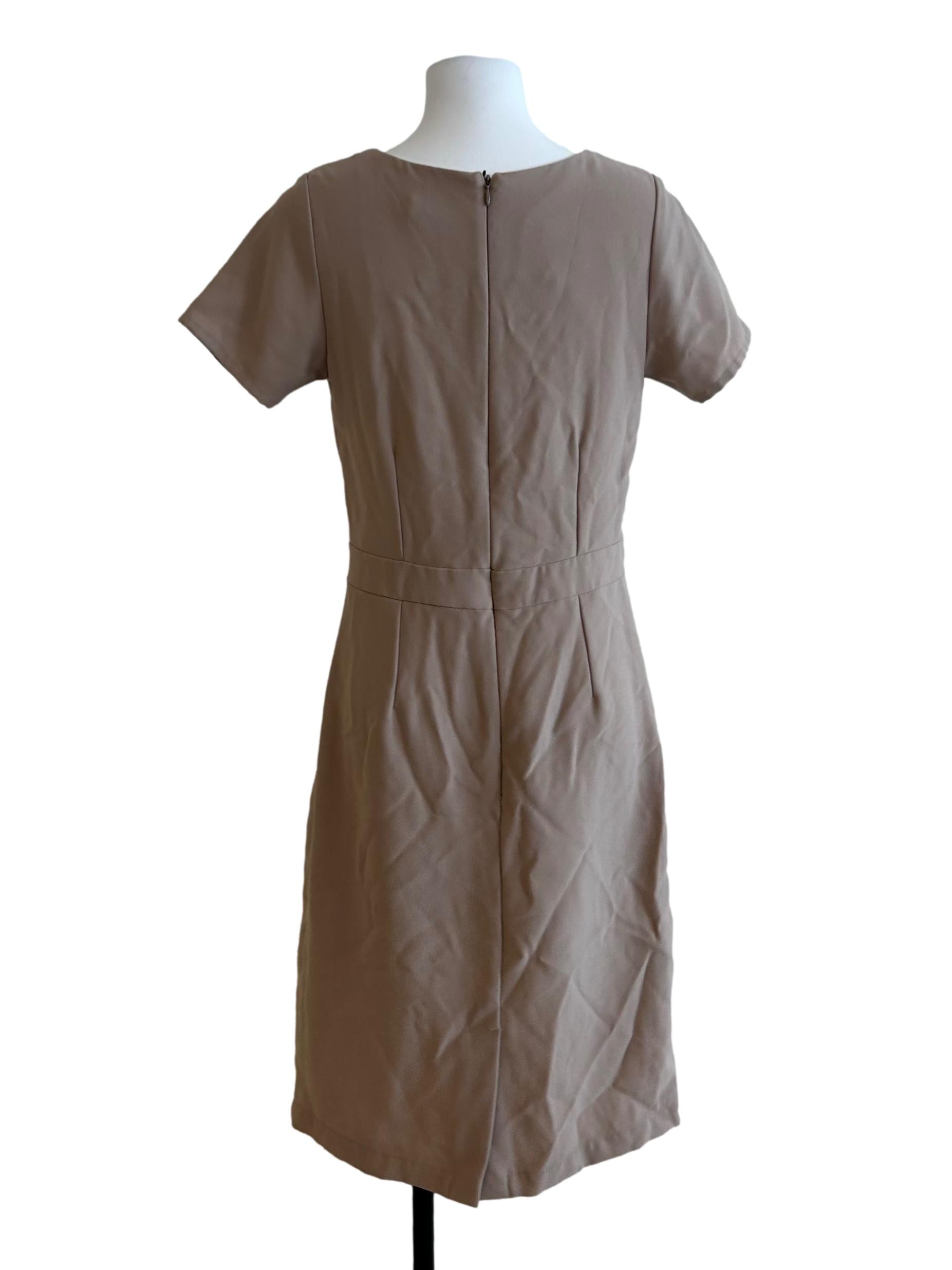 Beige Sheath Dress