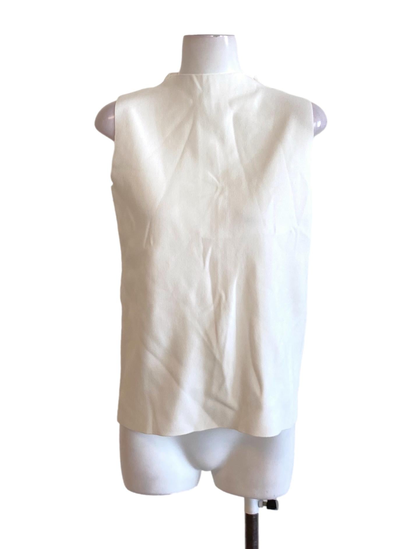 Soft White High Neck Sleeveless Knitted Top LB