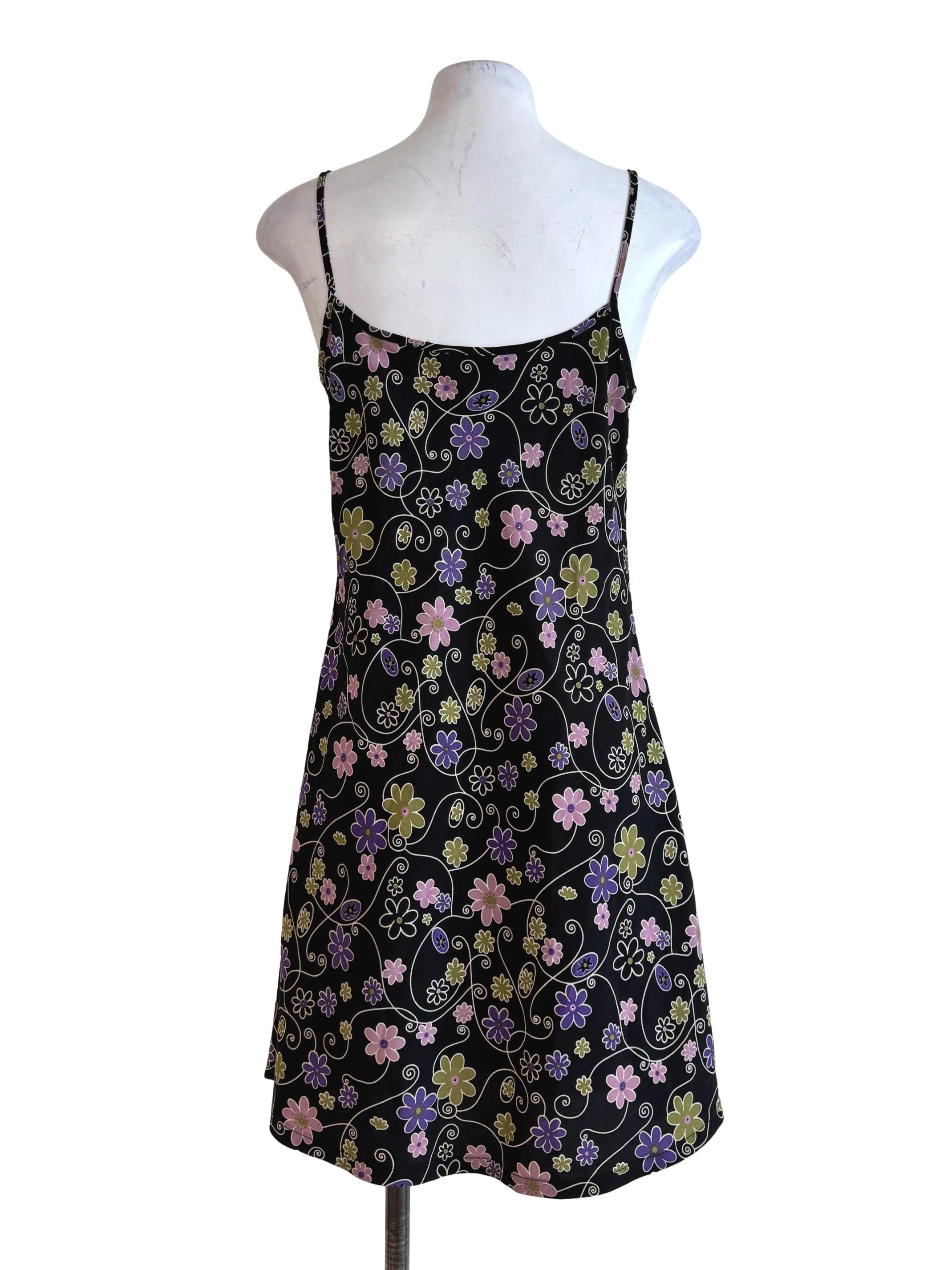 Black With Multicolor Prints Dress