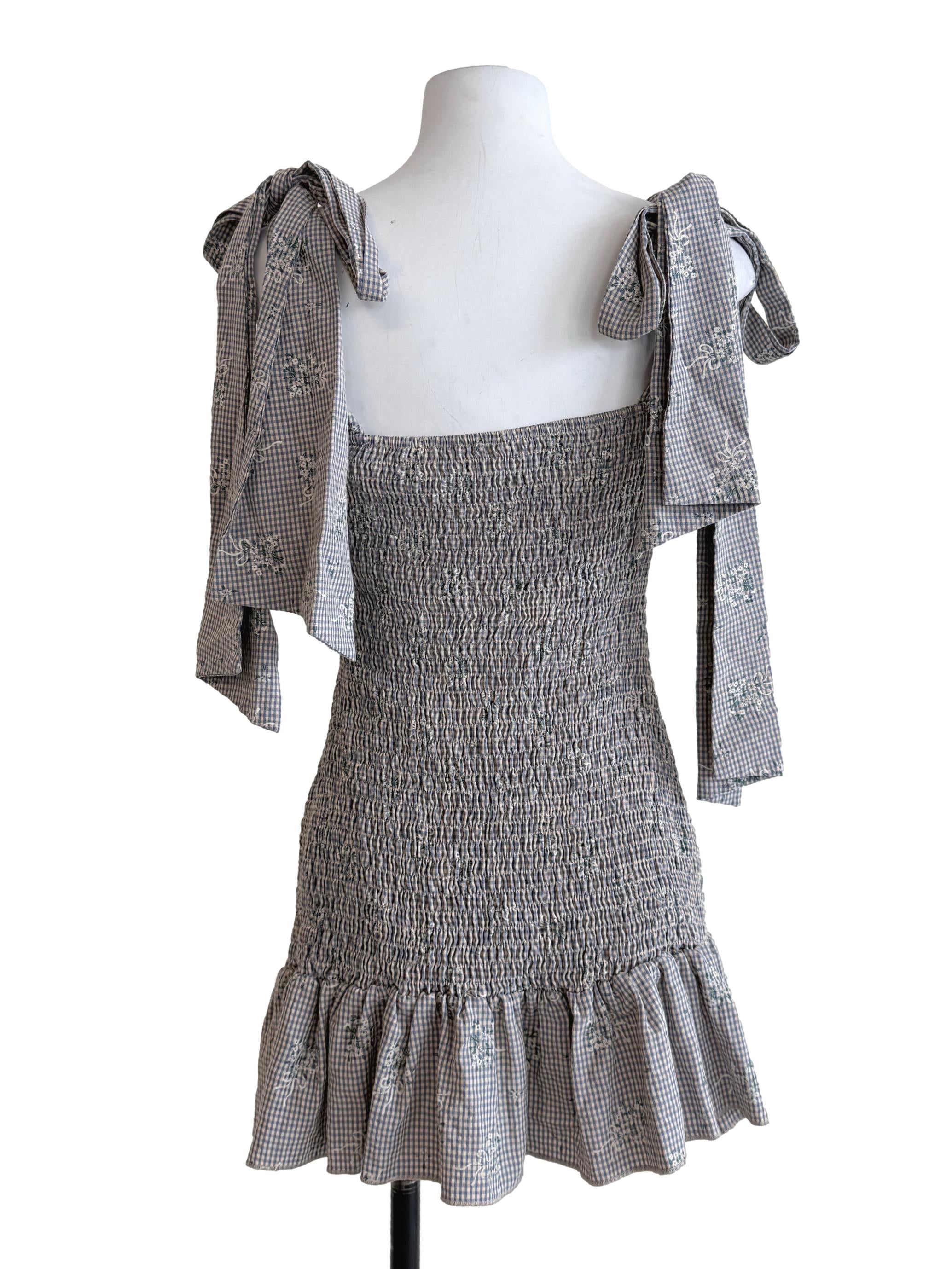 Aegean Blue Checkered Dress