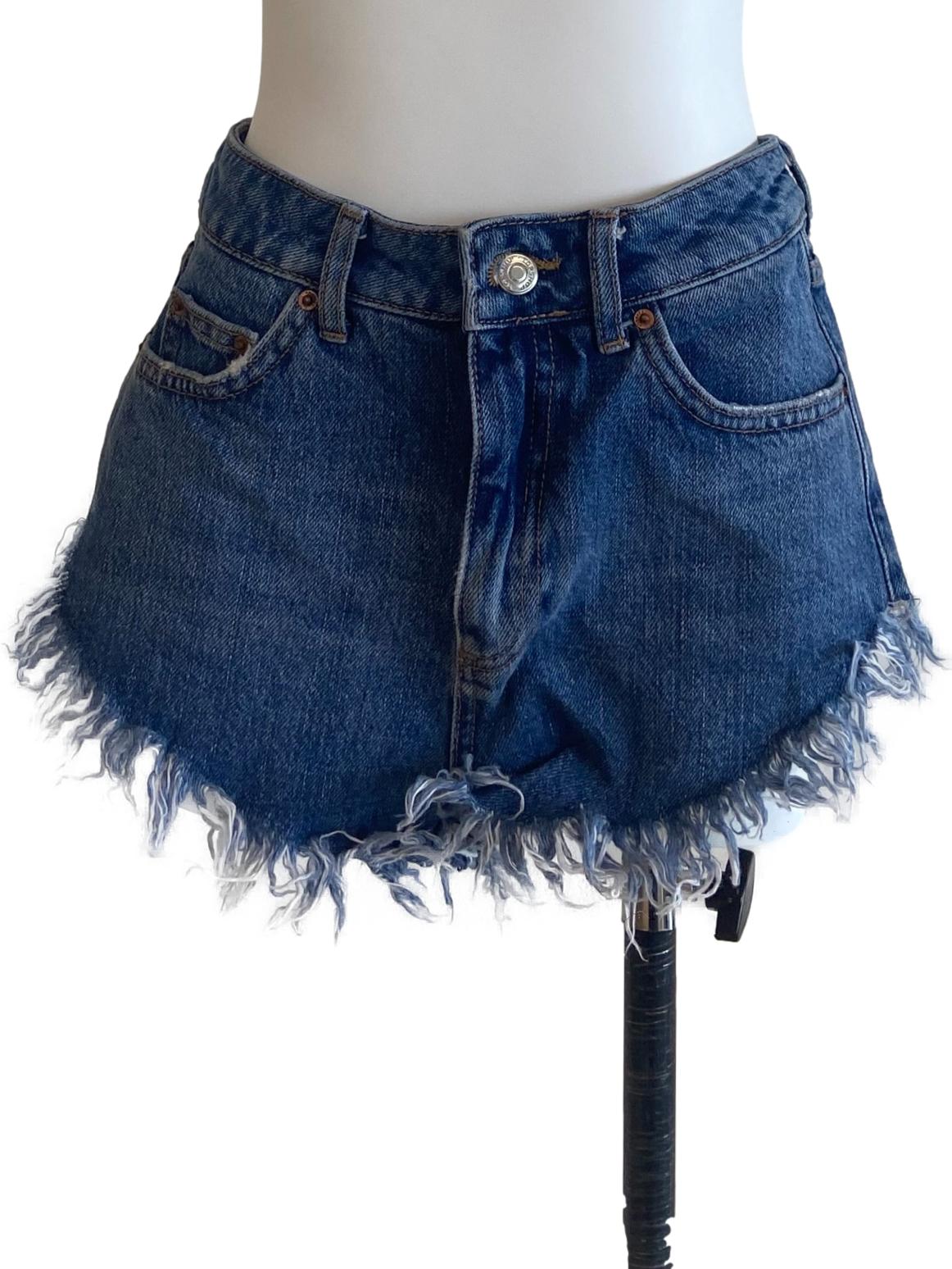 Blues Asymmetric Distress Short Jeans