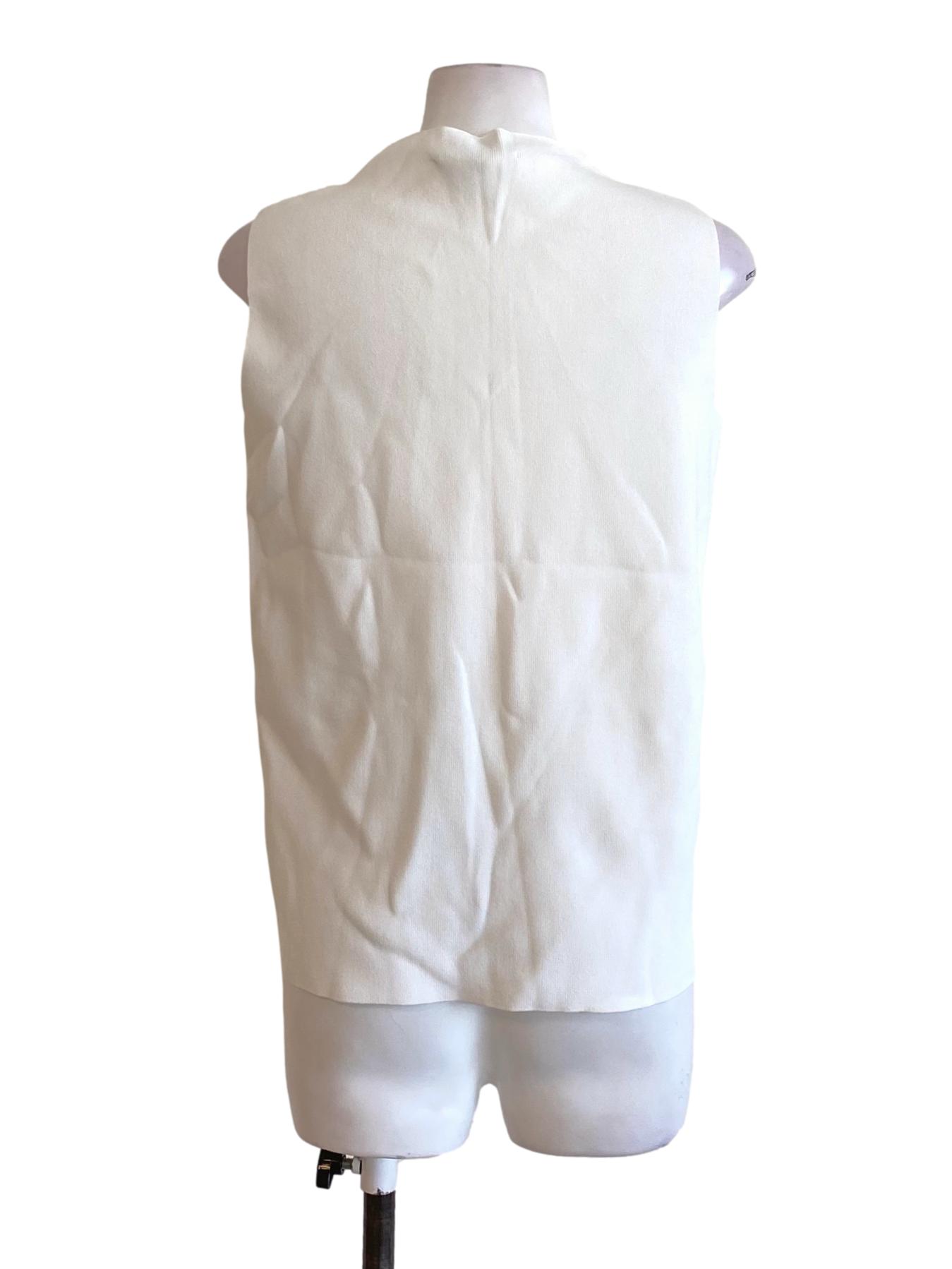 Soft White High Neck Sleeveless Knitted Top LB