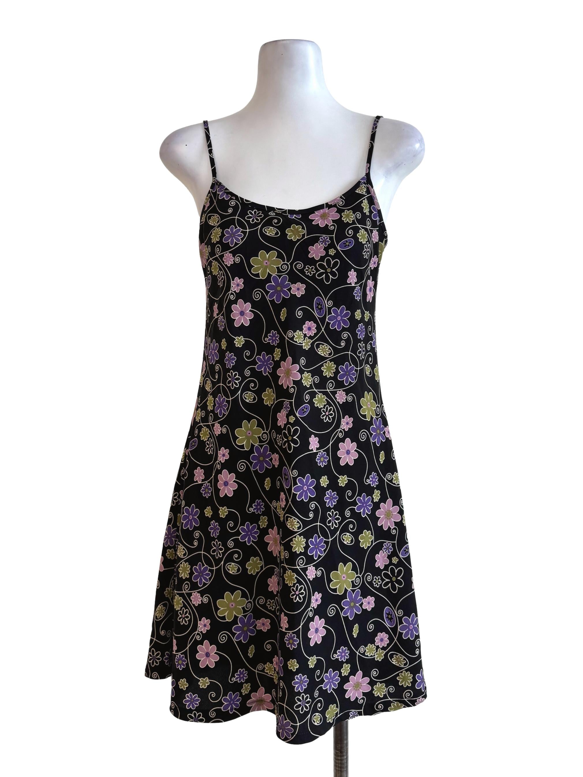 Black With Multicolor Prints Dress