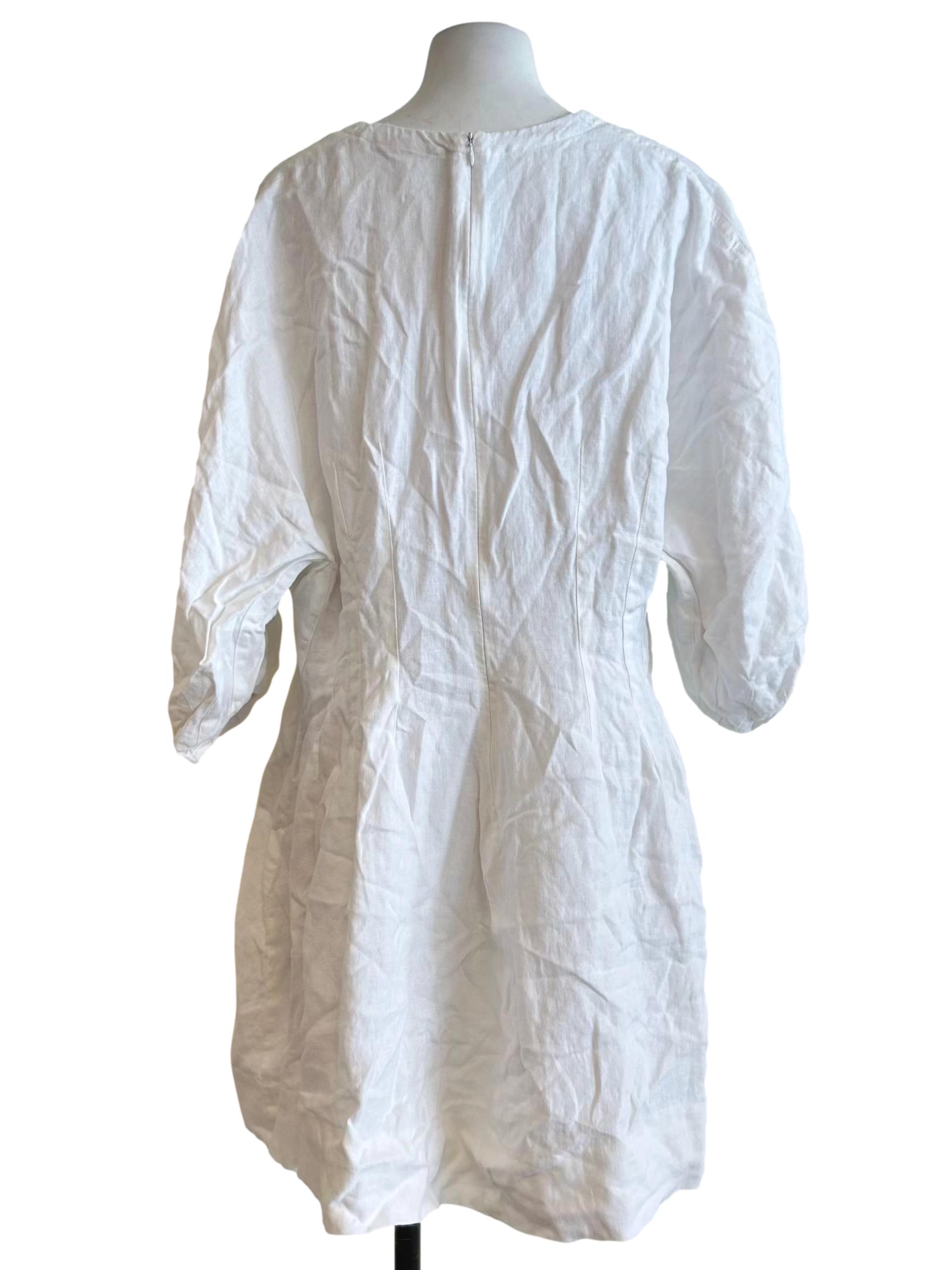 White V Neck Panelled Dress