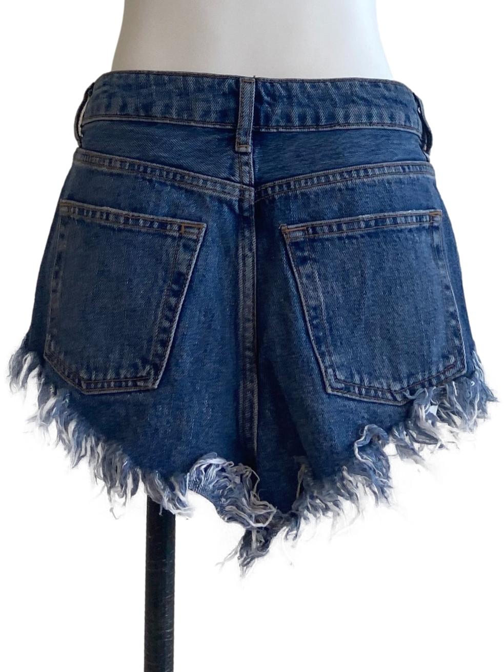 Blues Asymmetric Distress Short Jeans