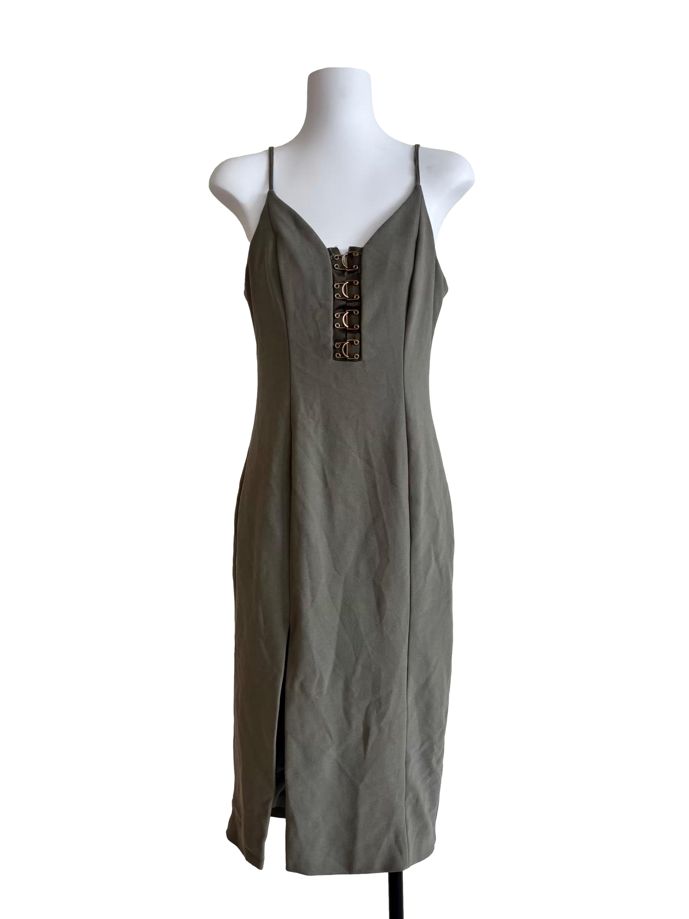 Sage Green Sweetheart Buckle Dress