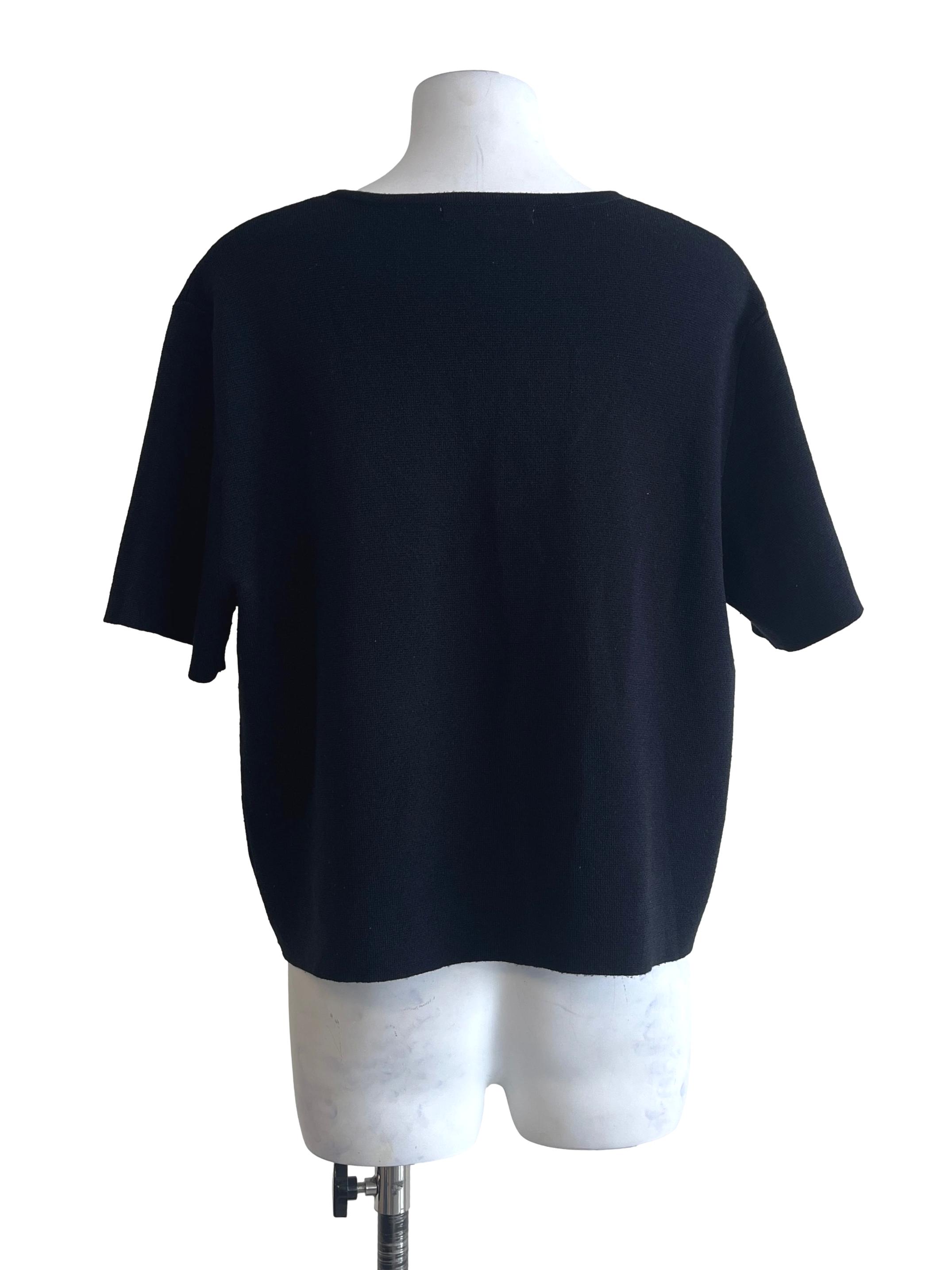 Denim Blue V-Neck Short Sleeve Top