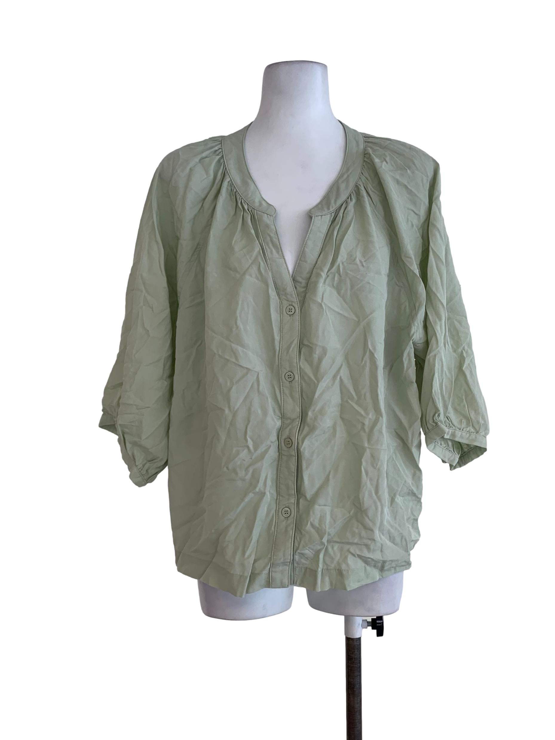 Sage Green Plain Blouse