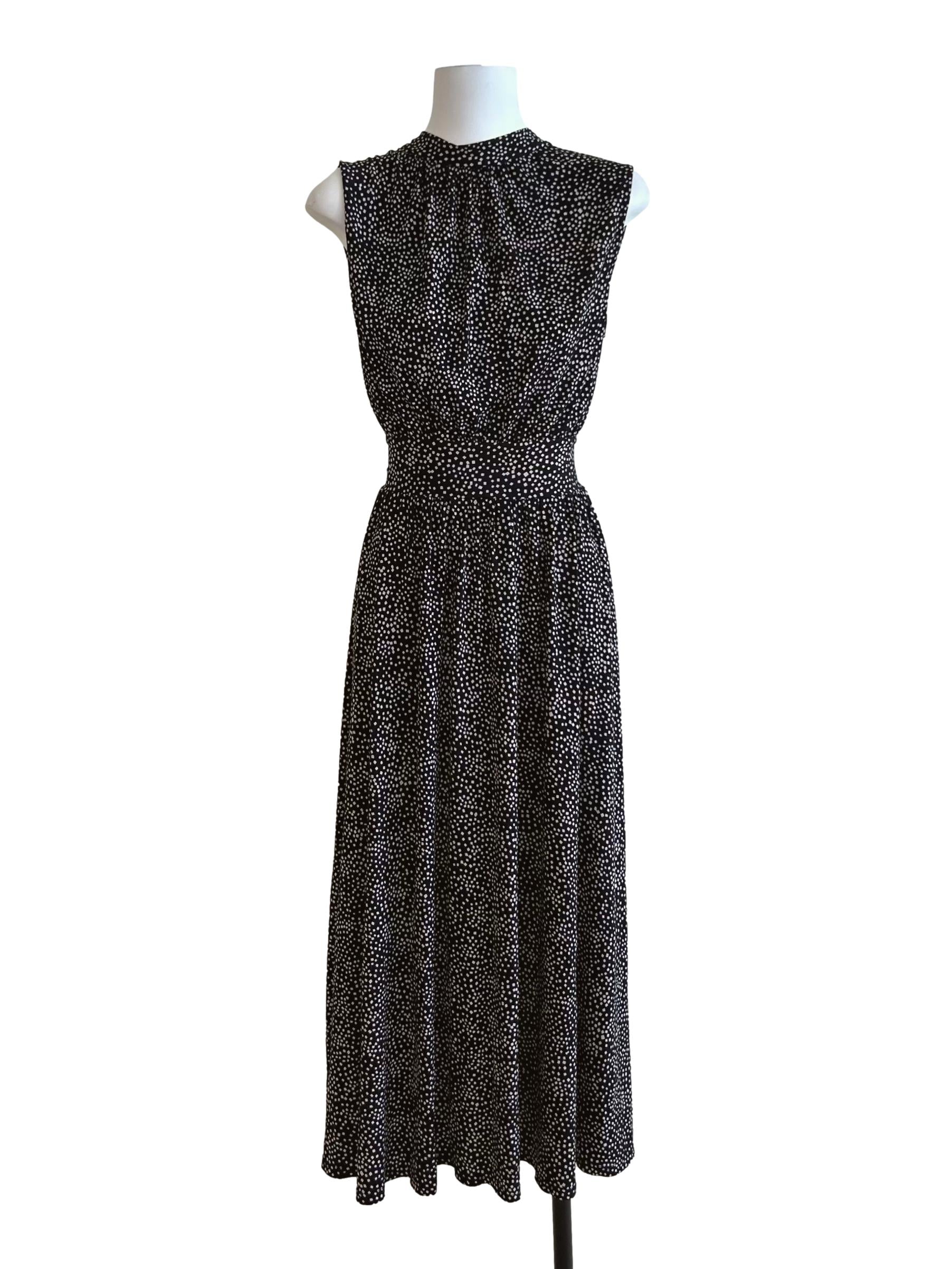 Jet Black Polka Dot Dress