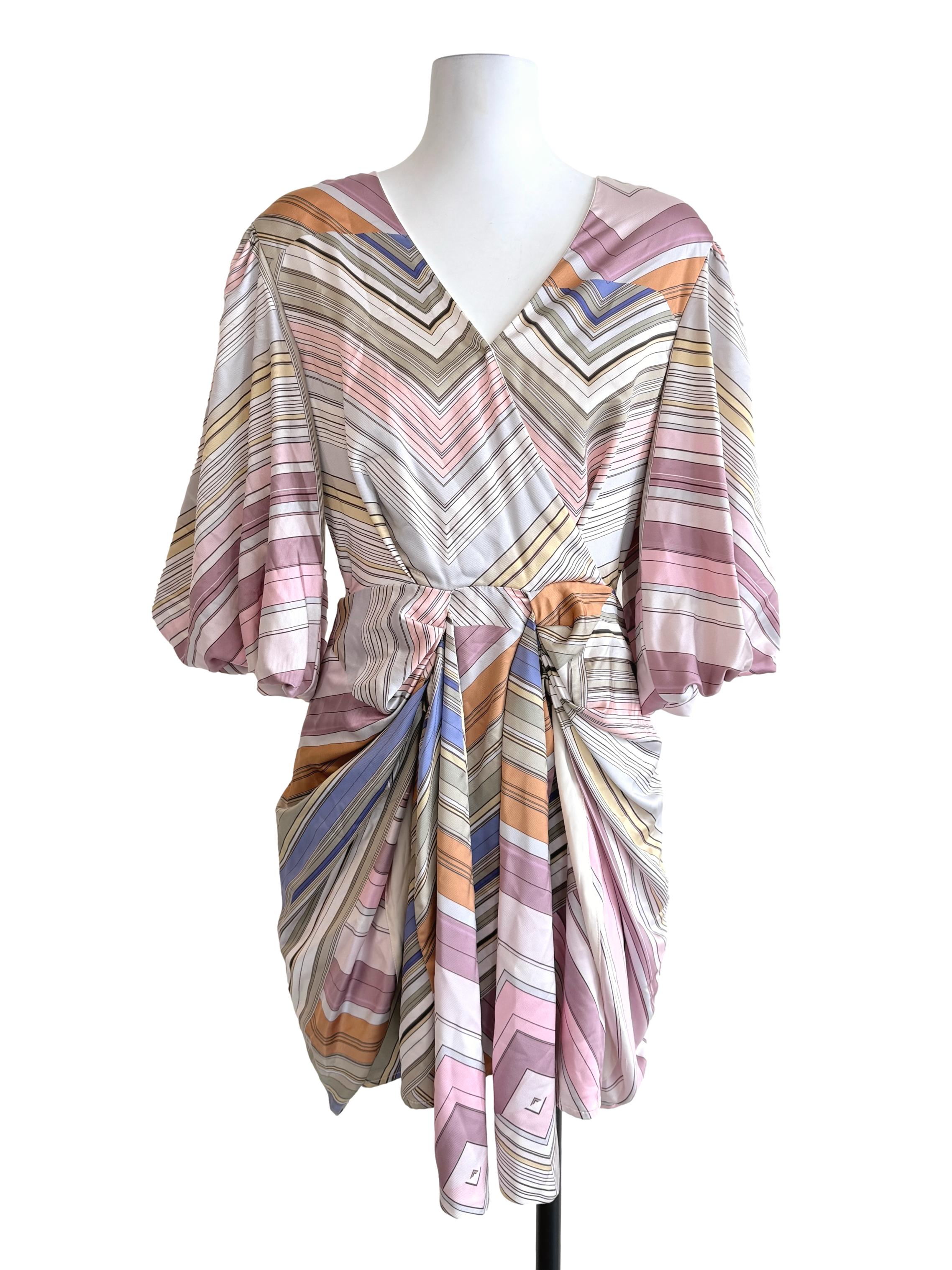 Multicolor Printed Half Sleeves Dress