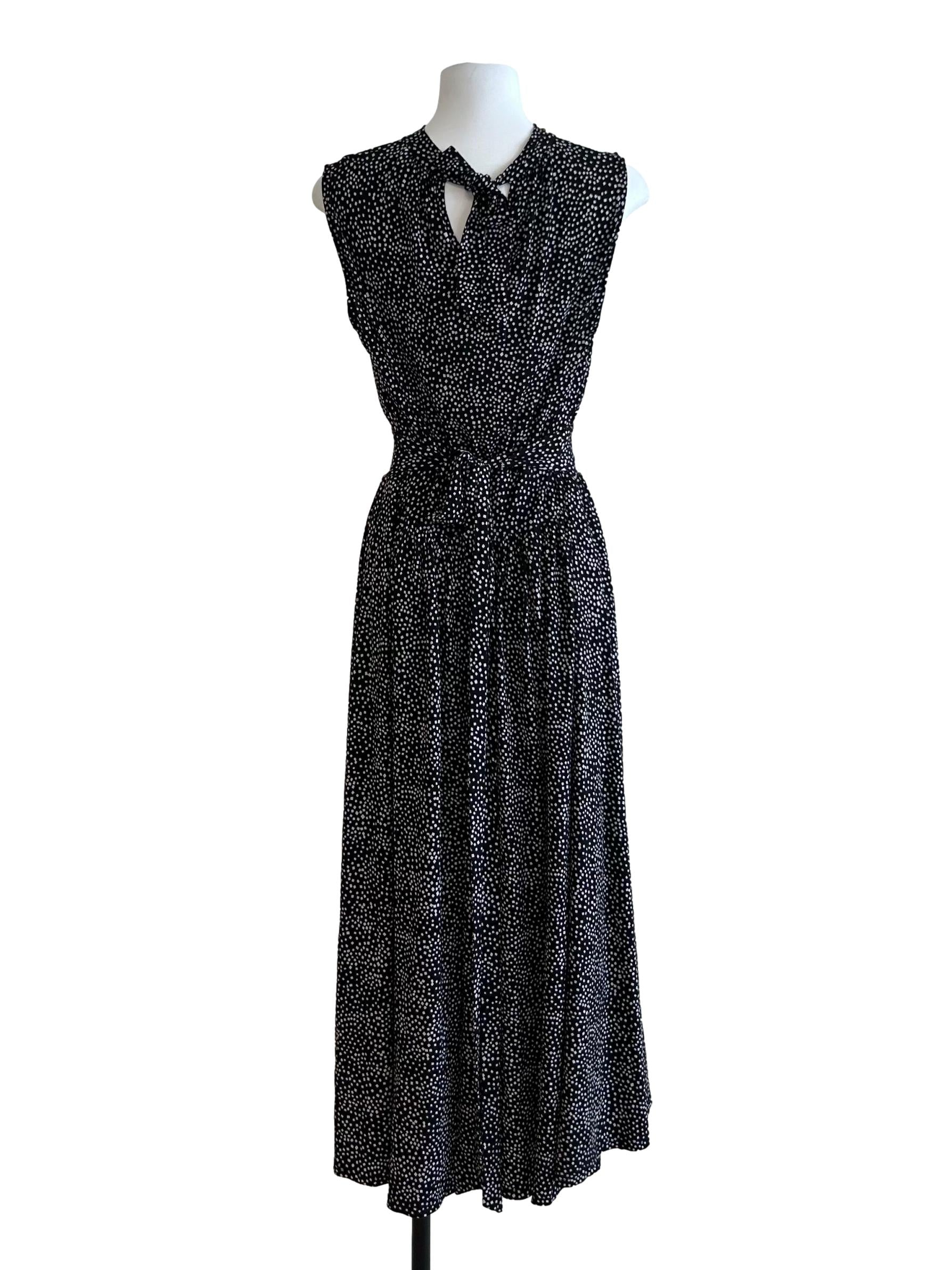 Jet Black Polka Dot Dress