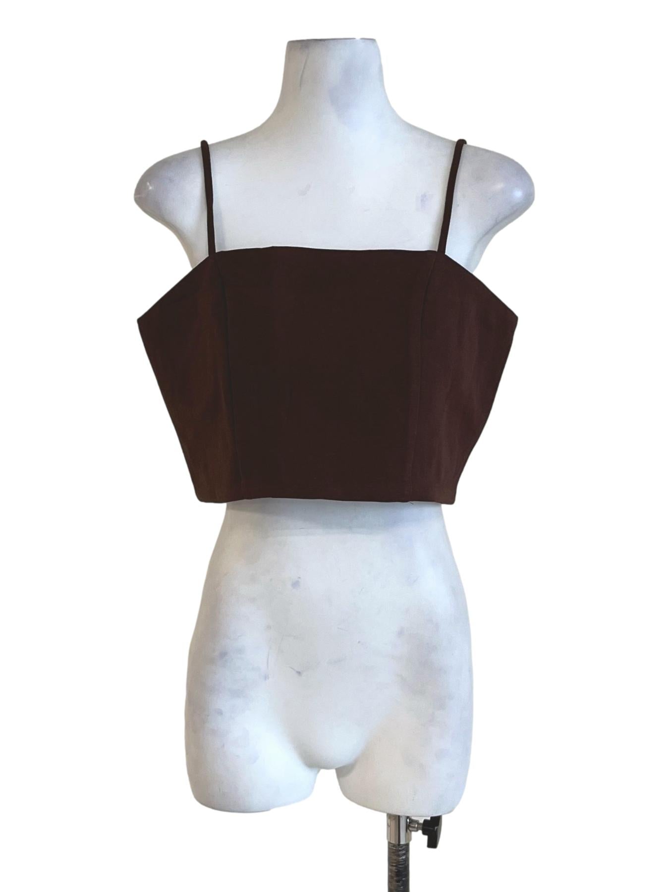 Brown Sandro Basic Crop Top