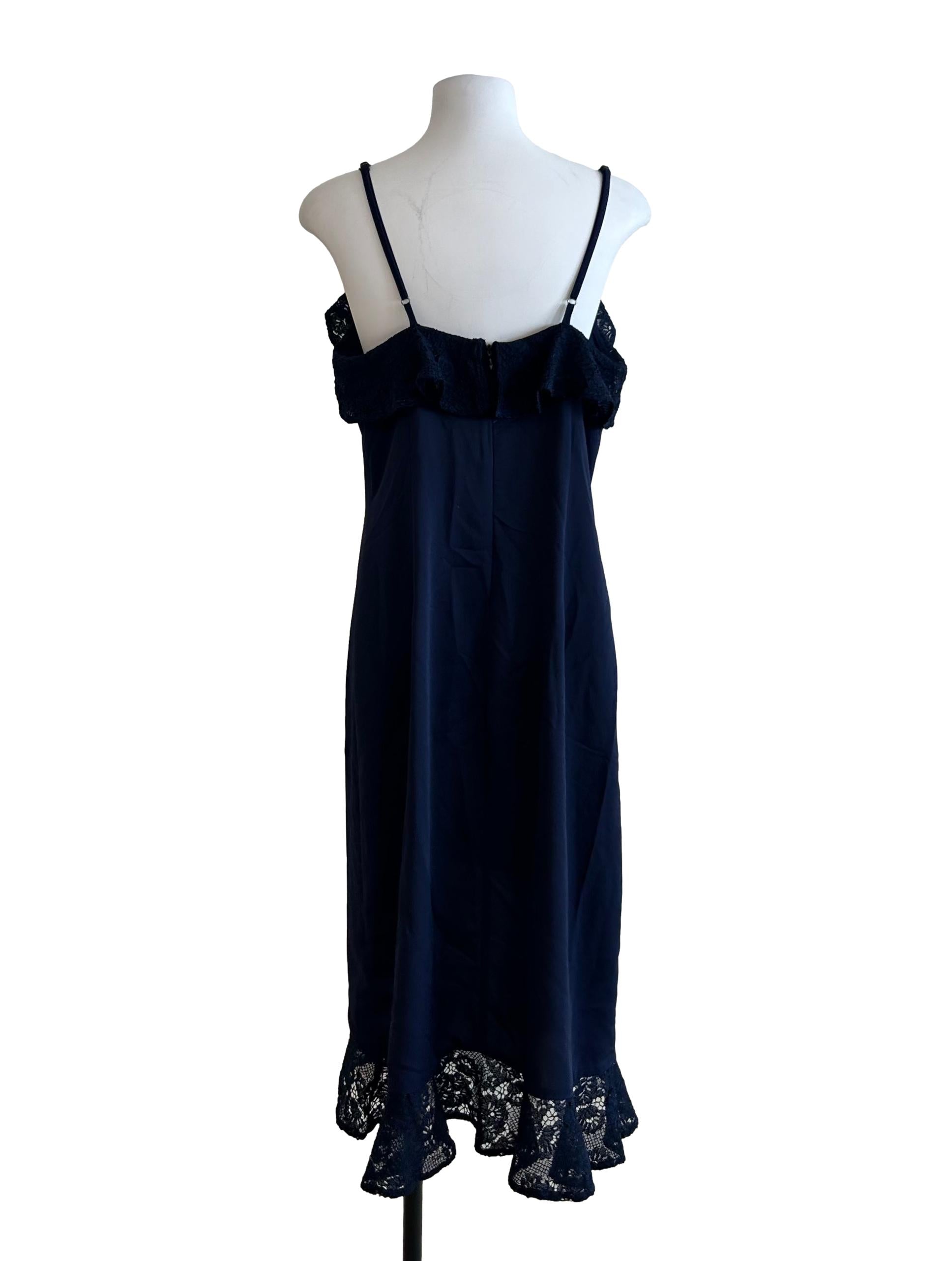 Navy Blue Lace Cami Dress