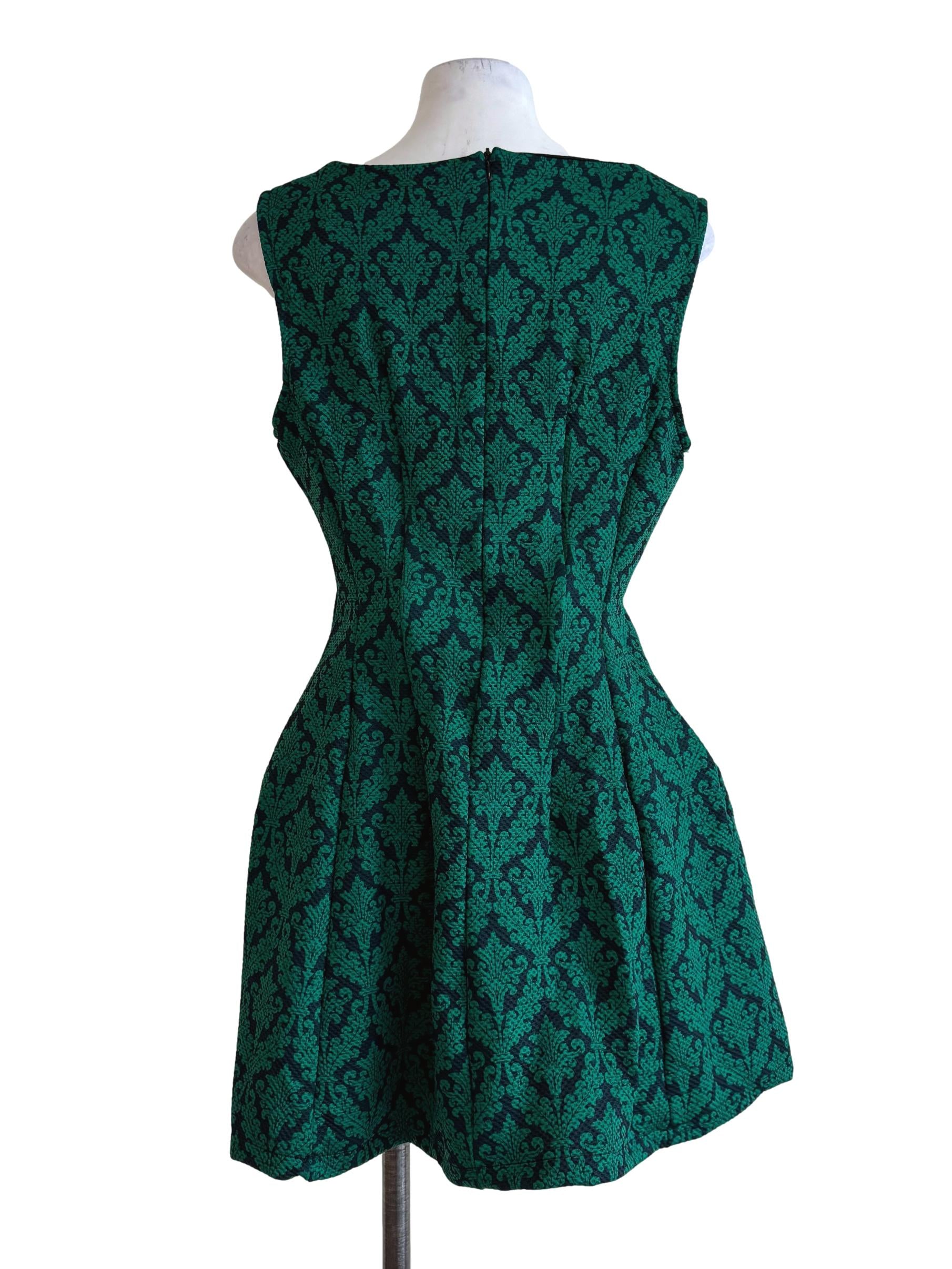 Bottle Green Prints Empire Dress