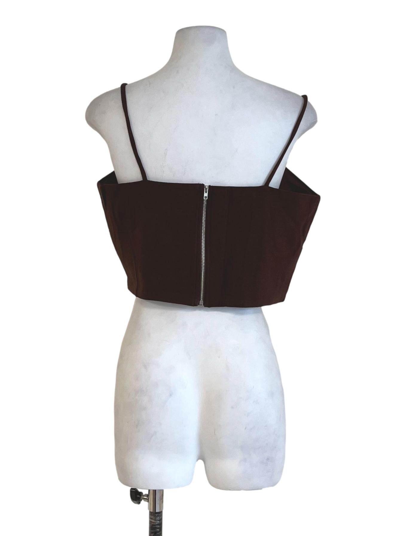 Brown Sandro Basic Crop Top