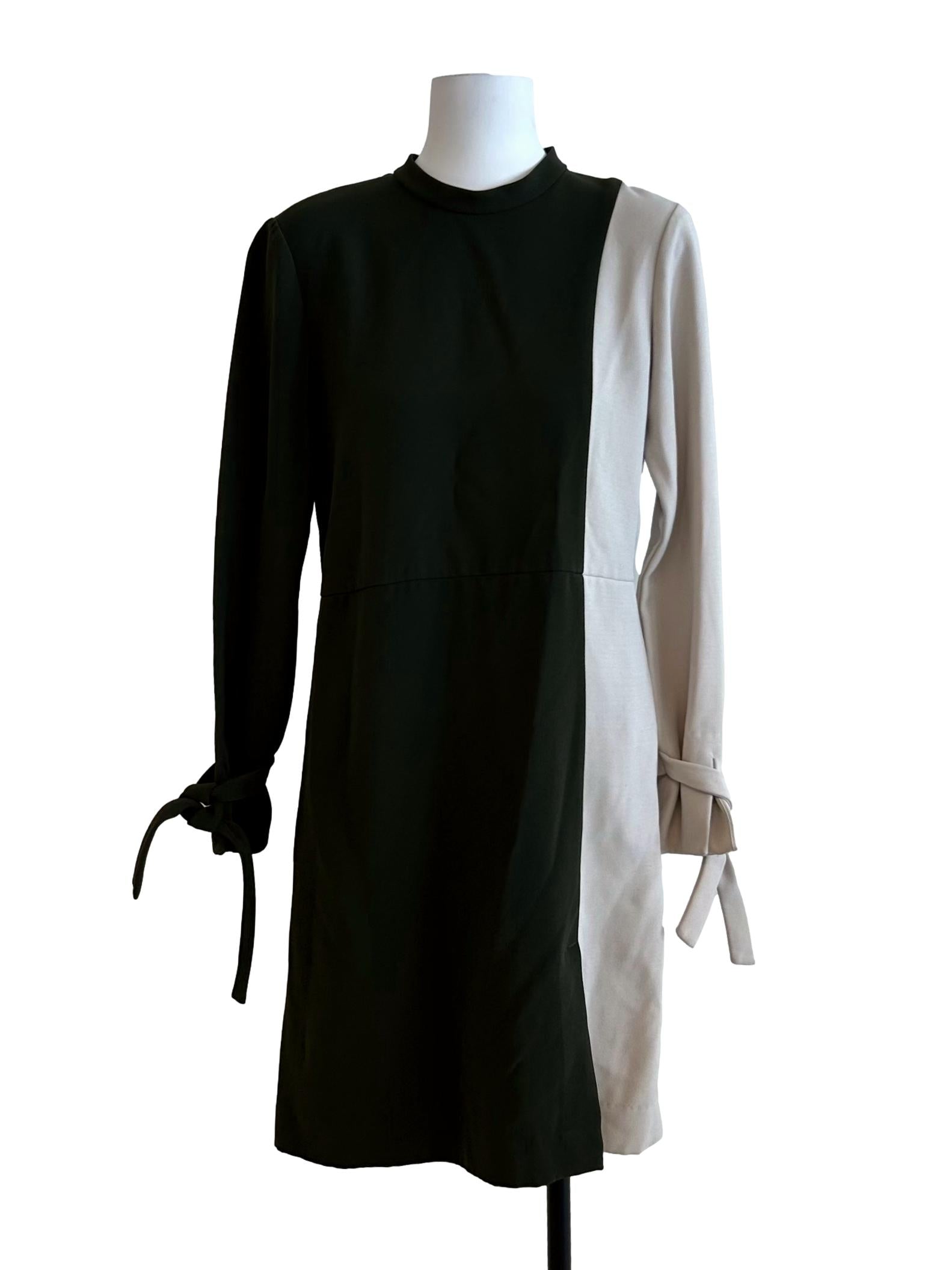 Seaweed Green And Beige  Dress