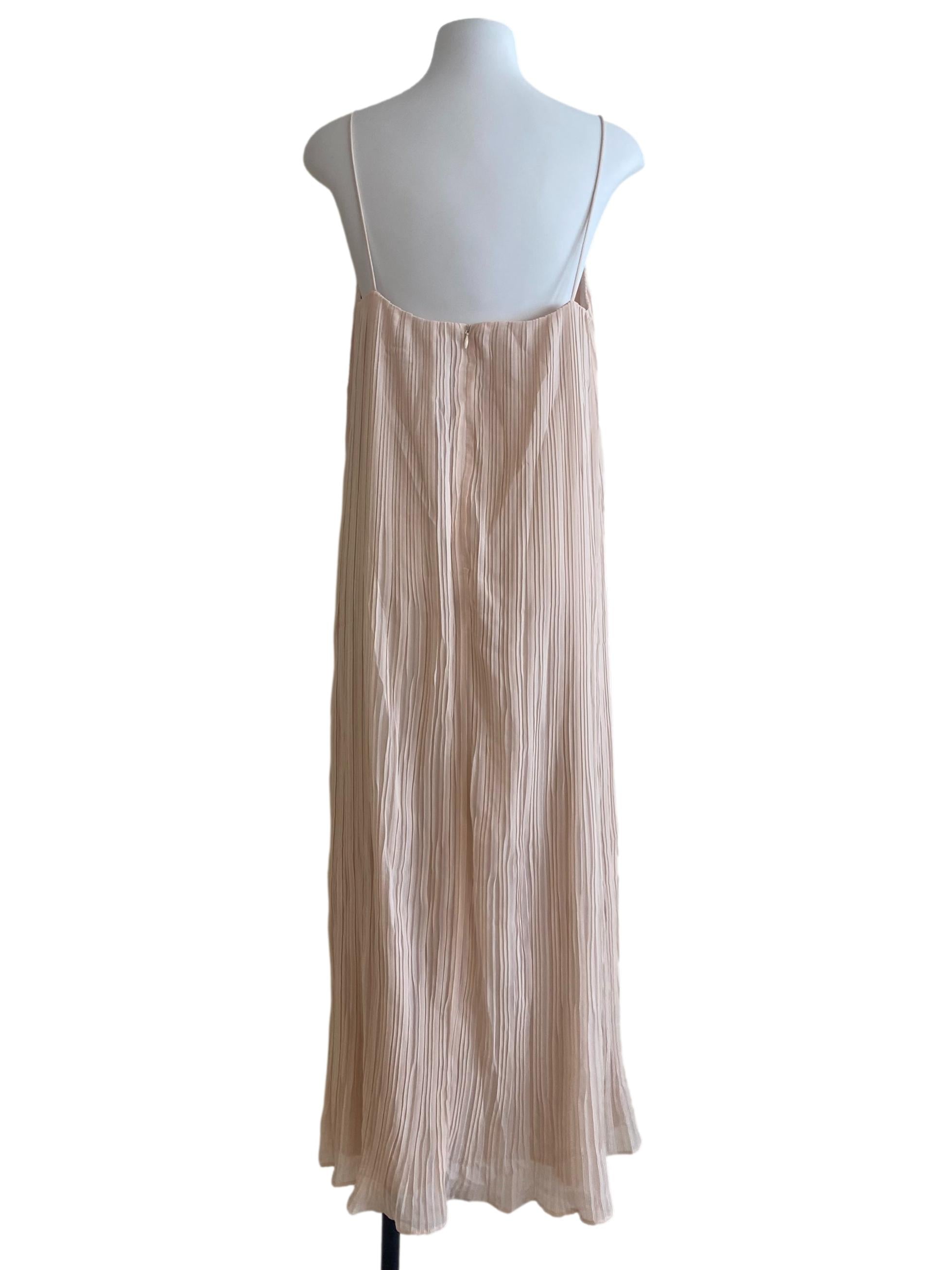 Ivory Spaghetti Straps Accordion Dress
