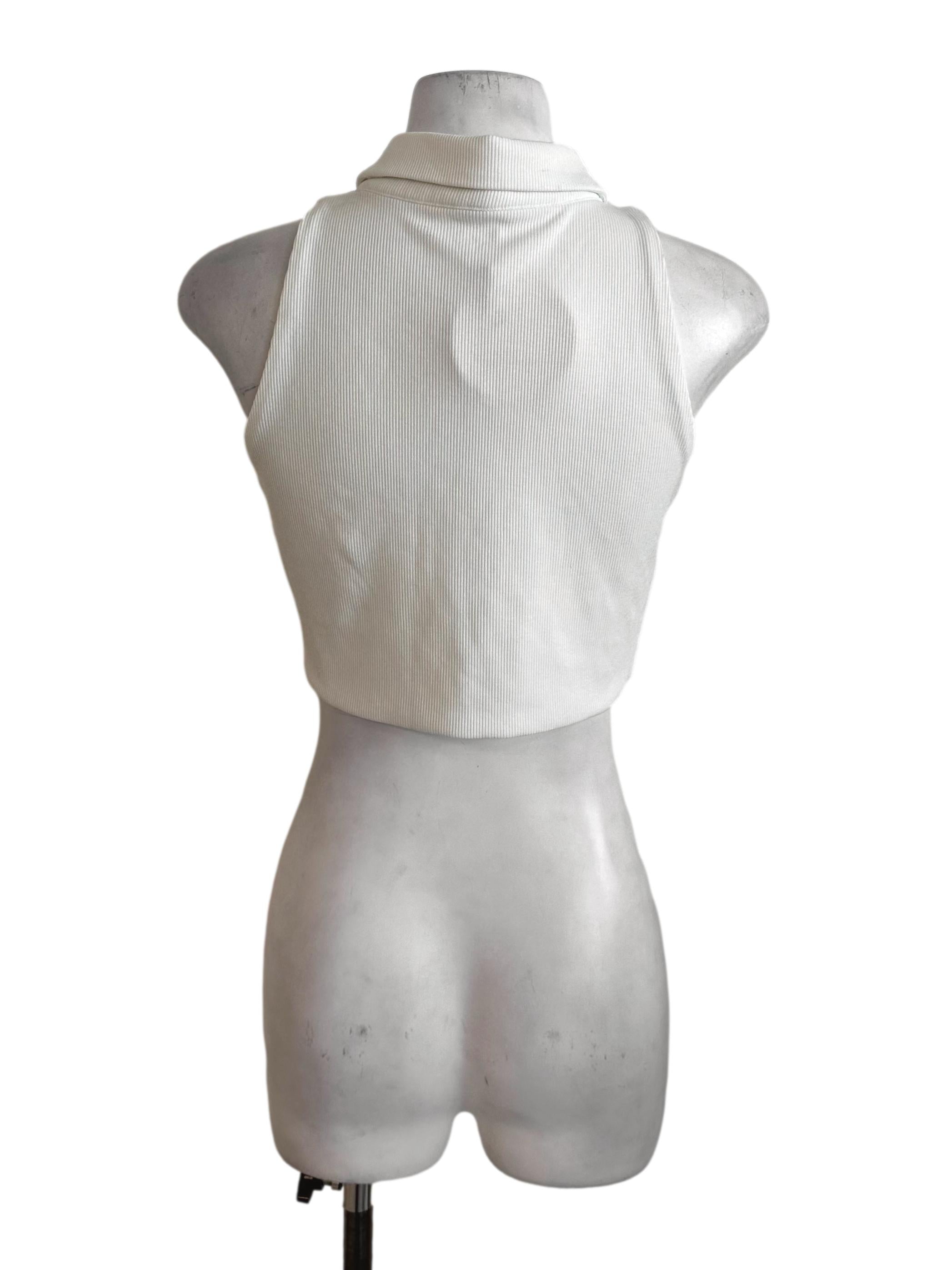 Pearl White Collar Button Knit Top