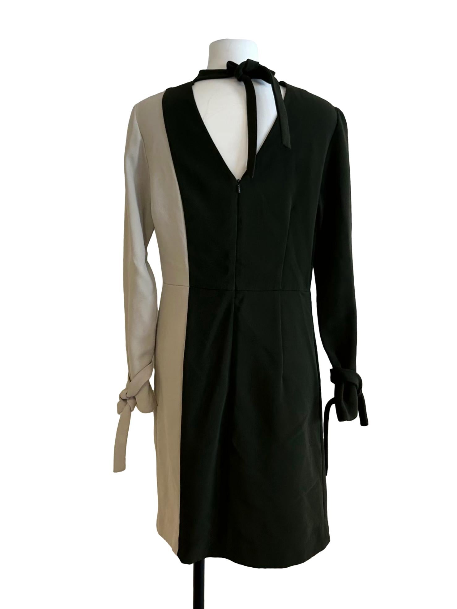 Seaweed Green And Beige  Dress