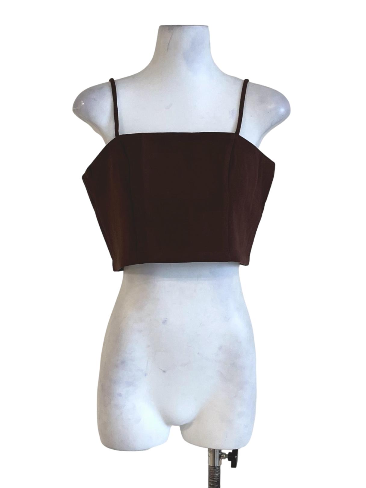 Brown Sandro Basic Crop Top