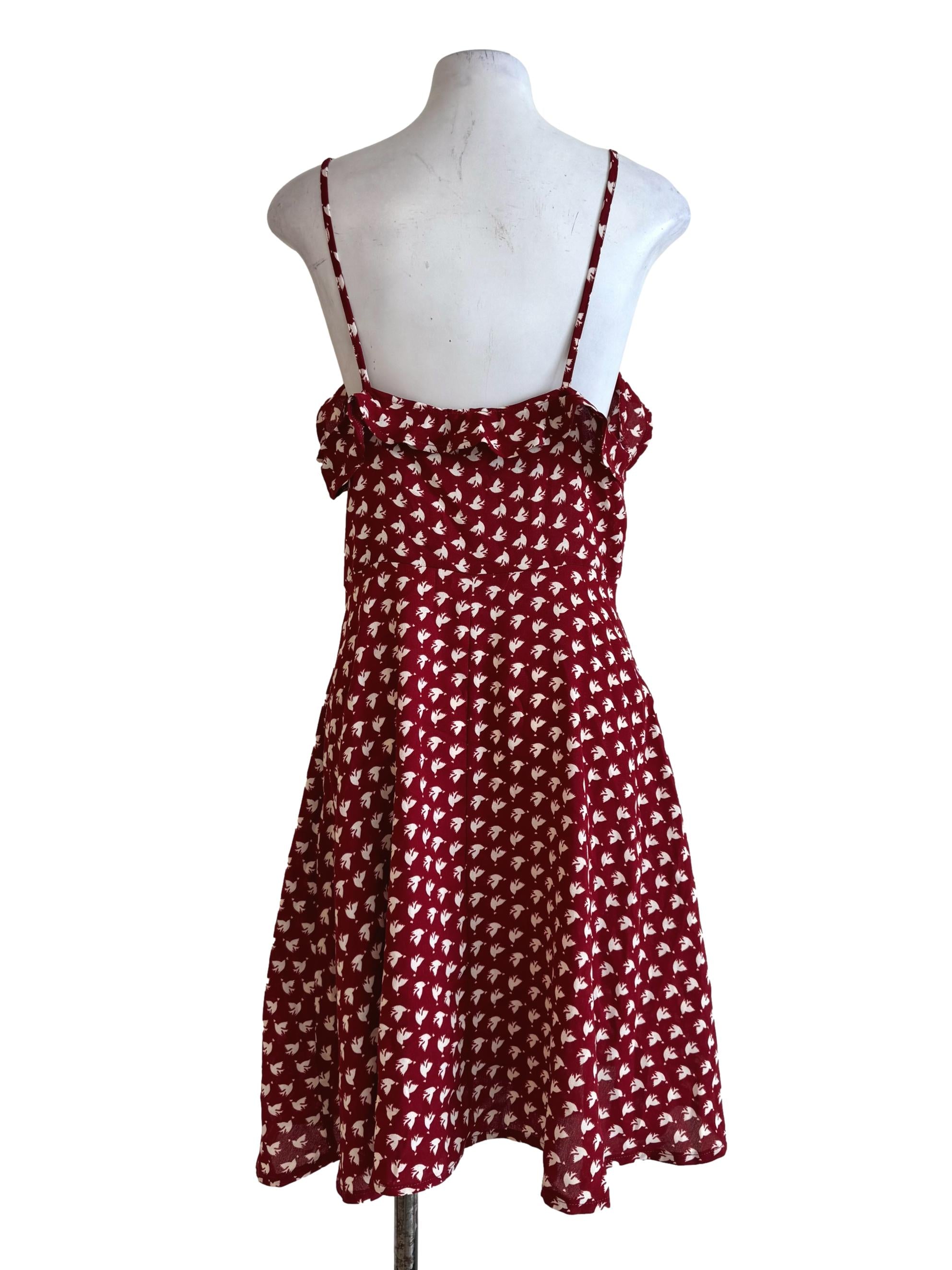 Ketchup Red With Prints Sleeveless Dress