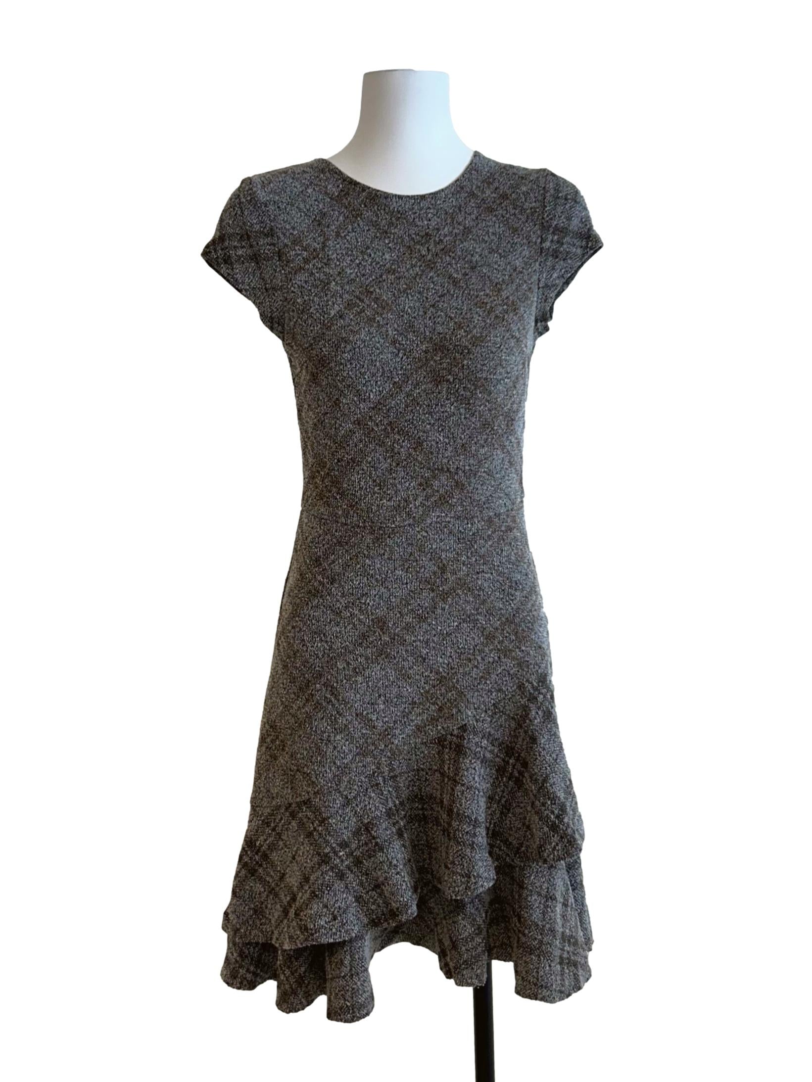Black And White Short Sleeve Dress