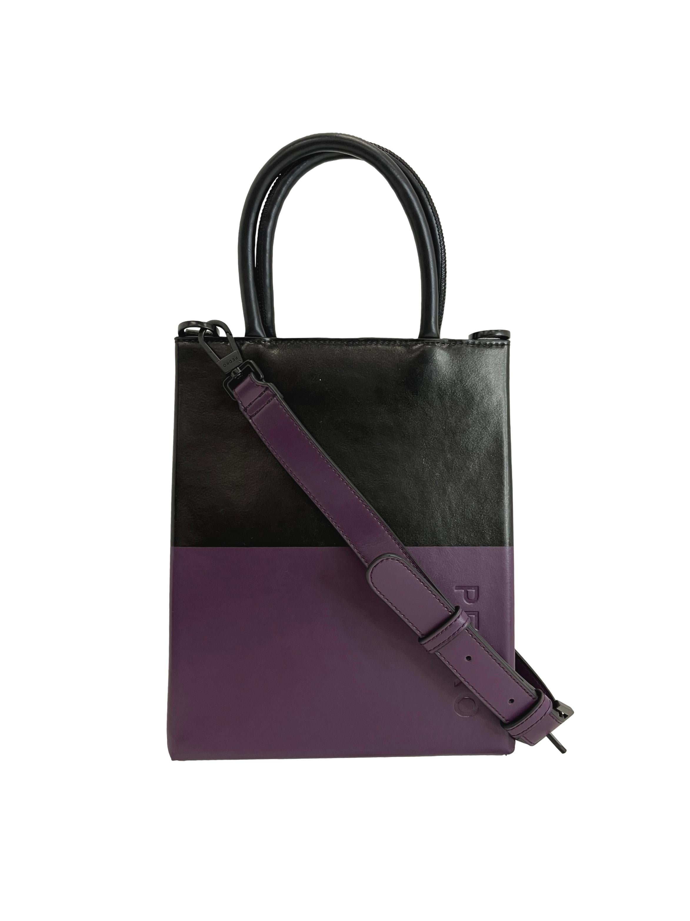 Purple Black Quad Tote Bag