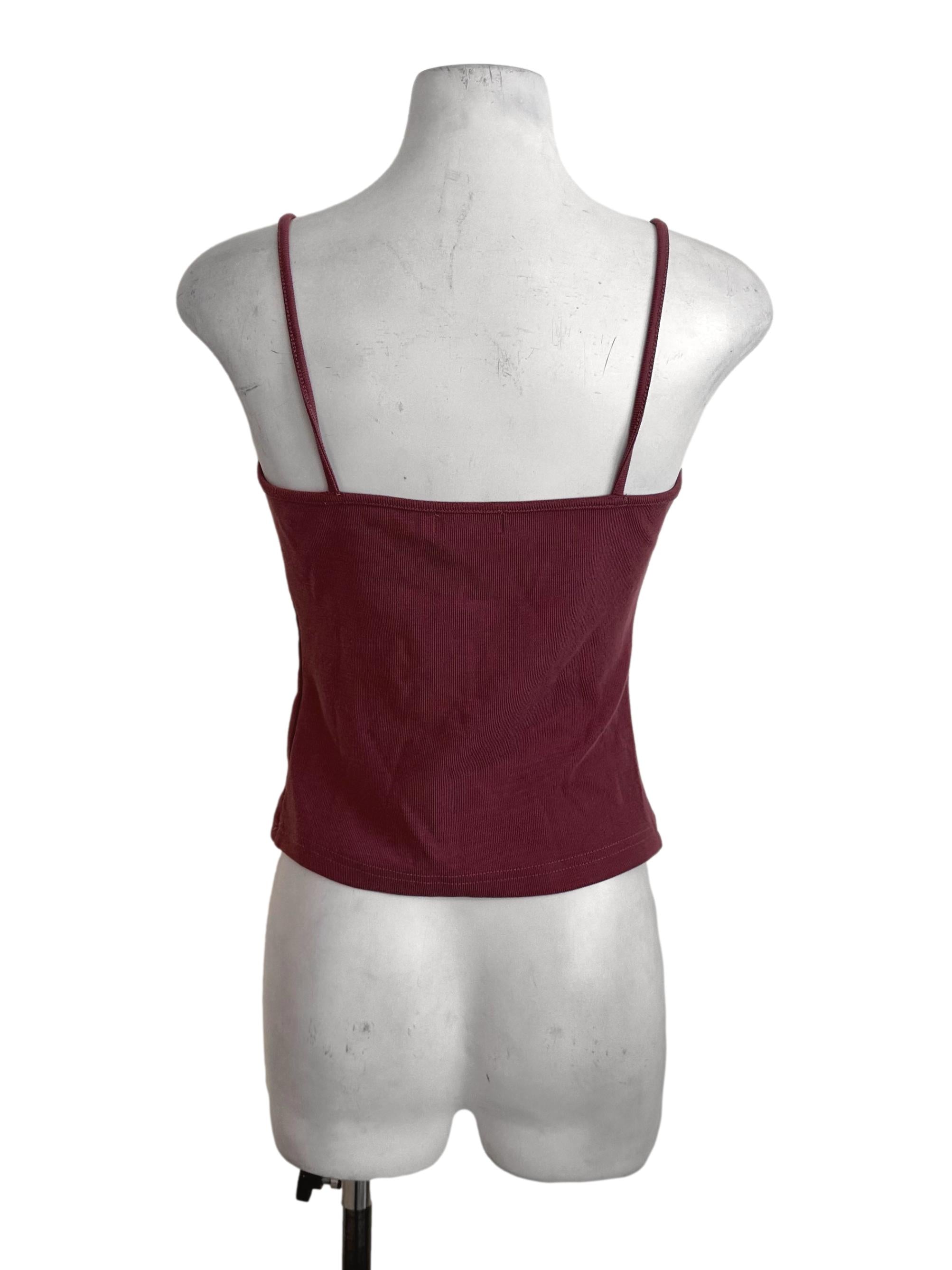 Coral Red Ruched Spaghetti Strap Top