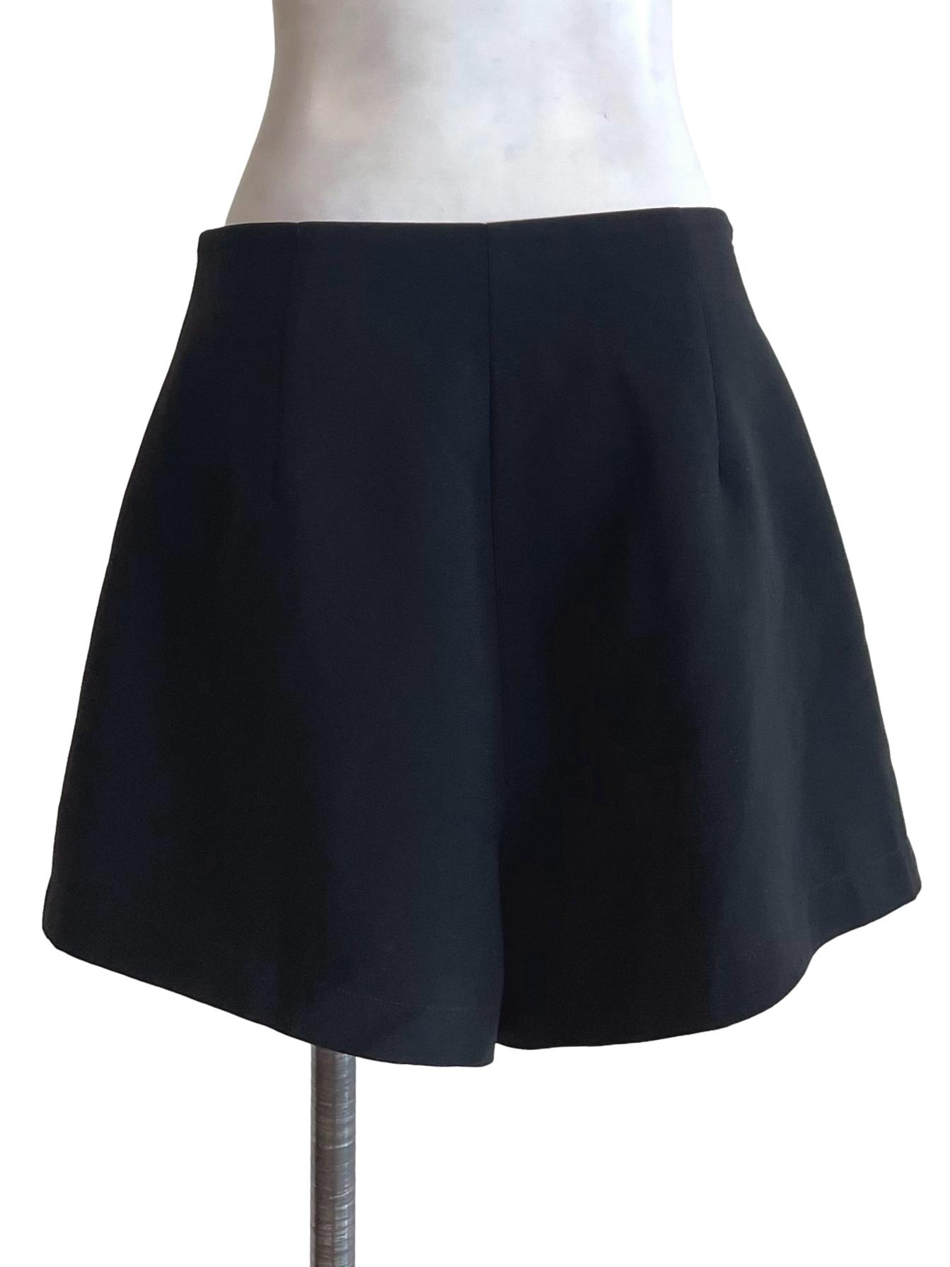 Black High Waist Skort
