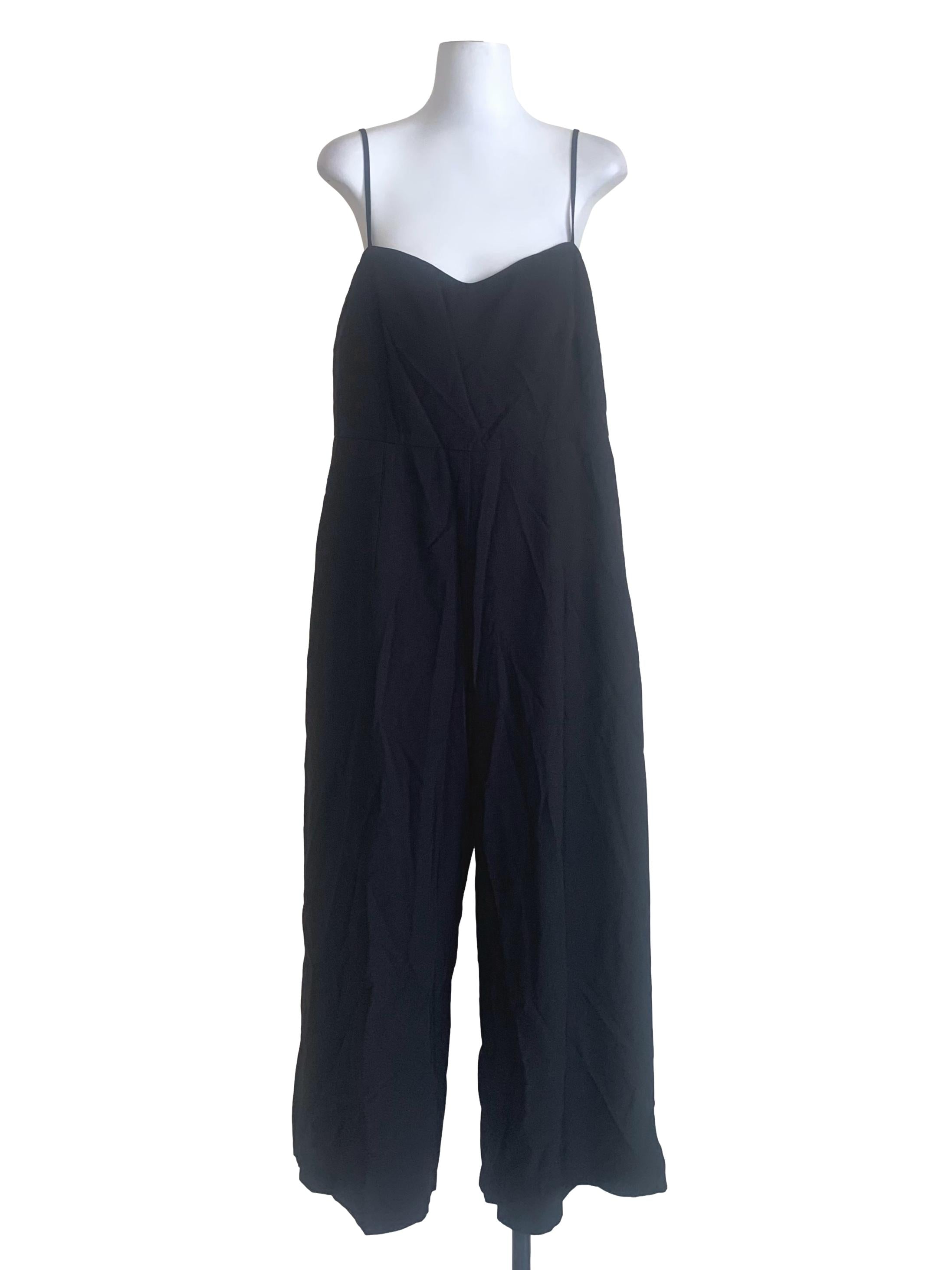 Crow Black Wide Leg Jumpsuit