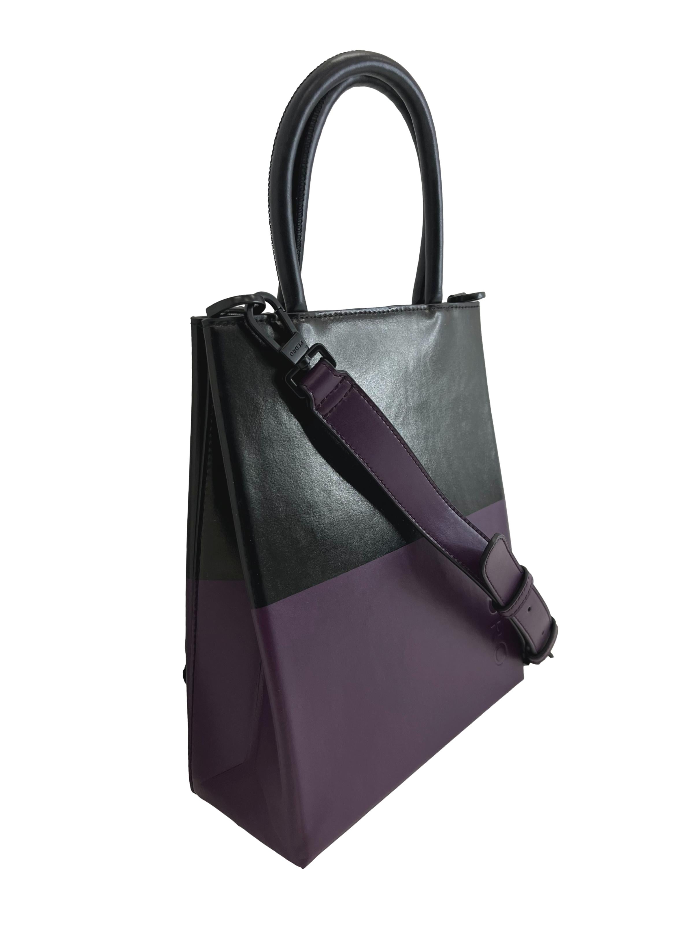 Purple Black Quad Tote Bag