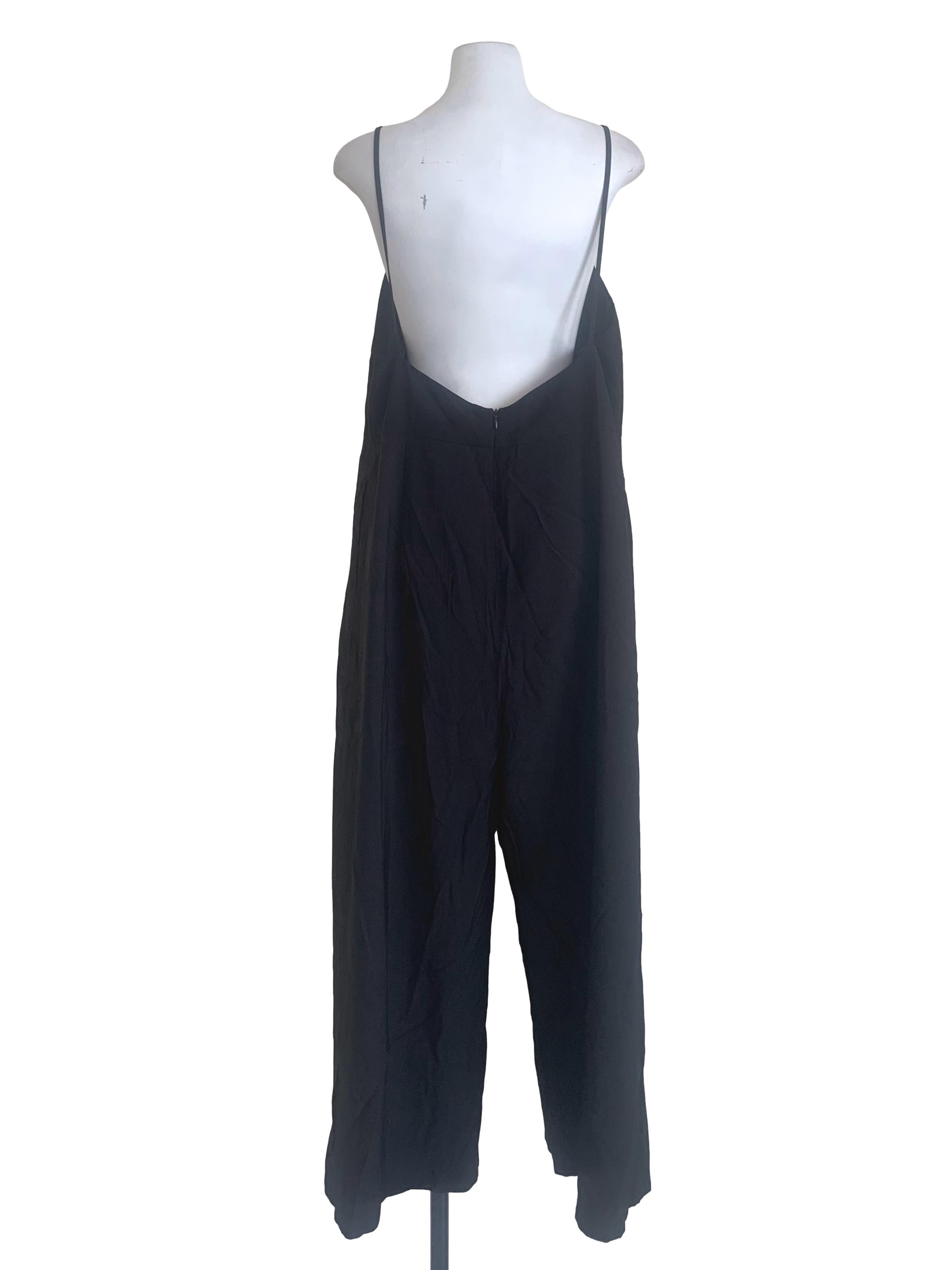 Crow Black Wide Leg Jumpsuit