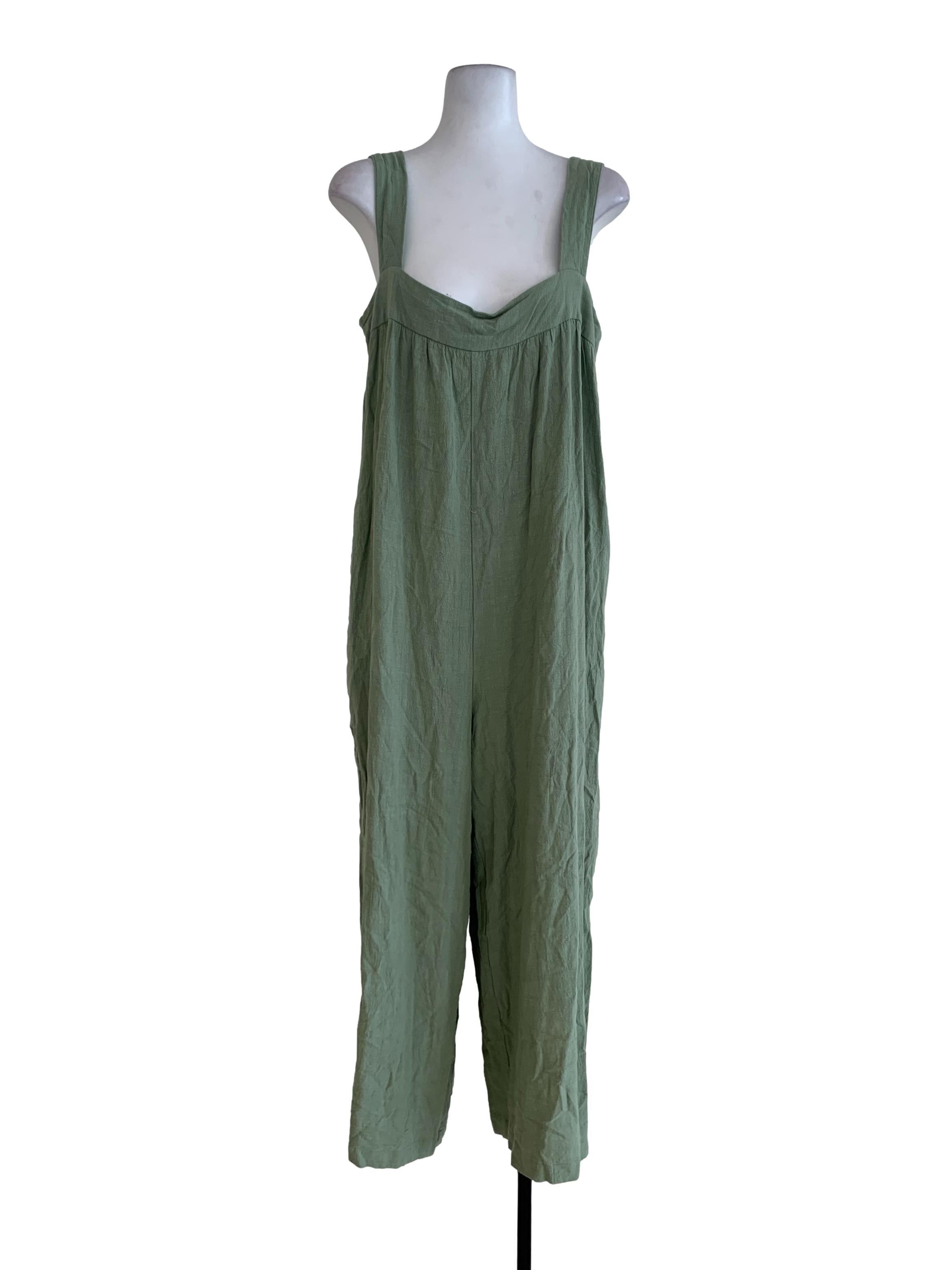 Sage Green Plain Jumpsuit