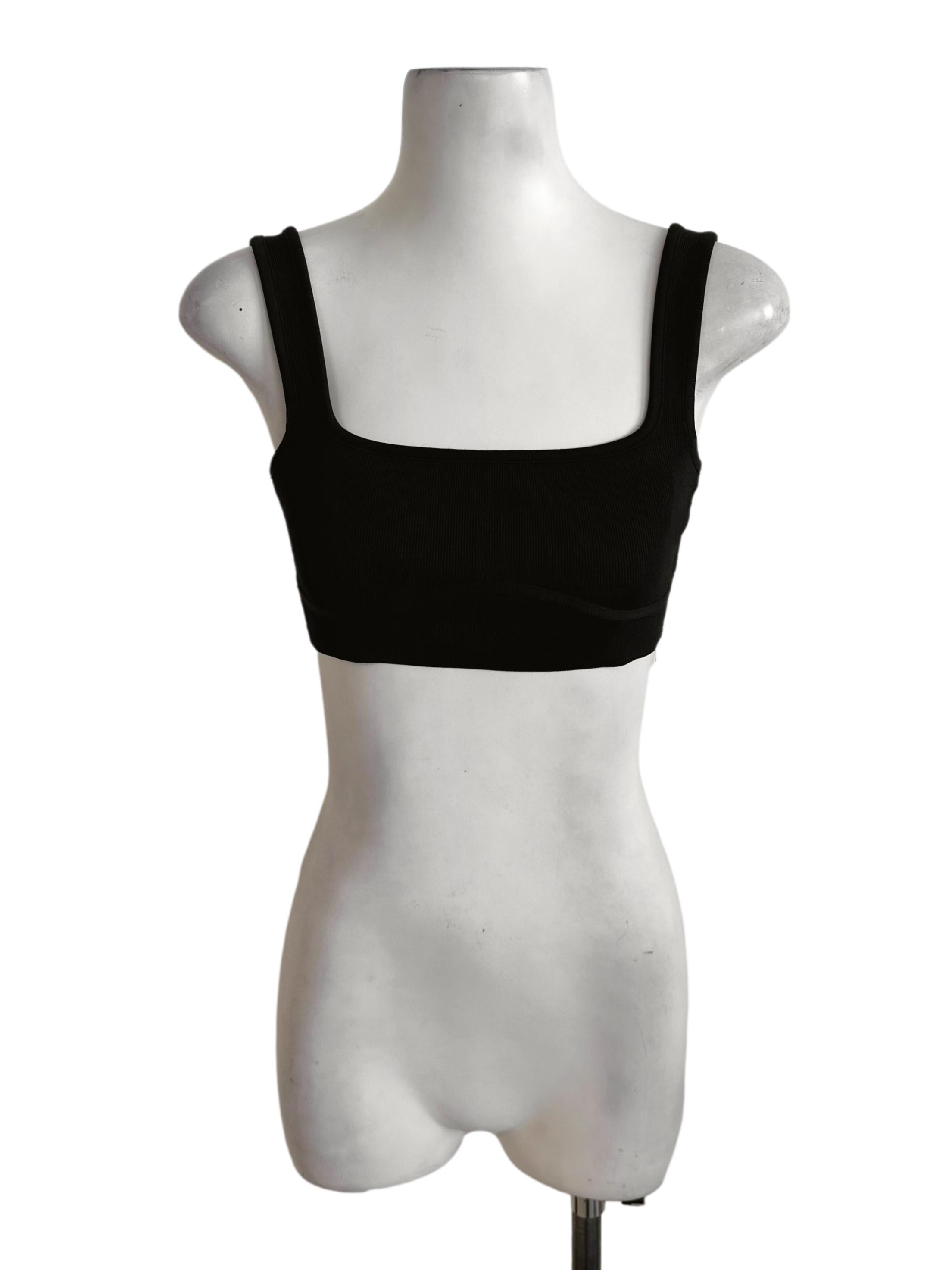 Onyx Black Square Neck Crop Top