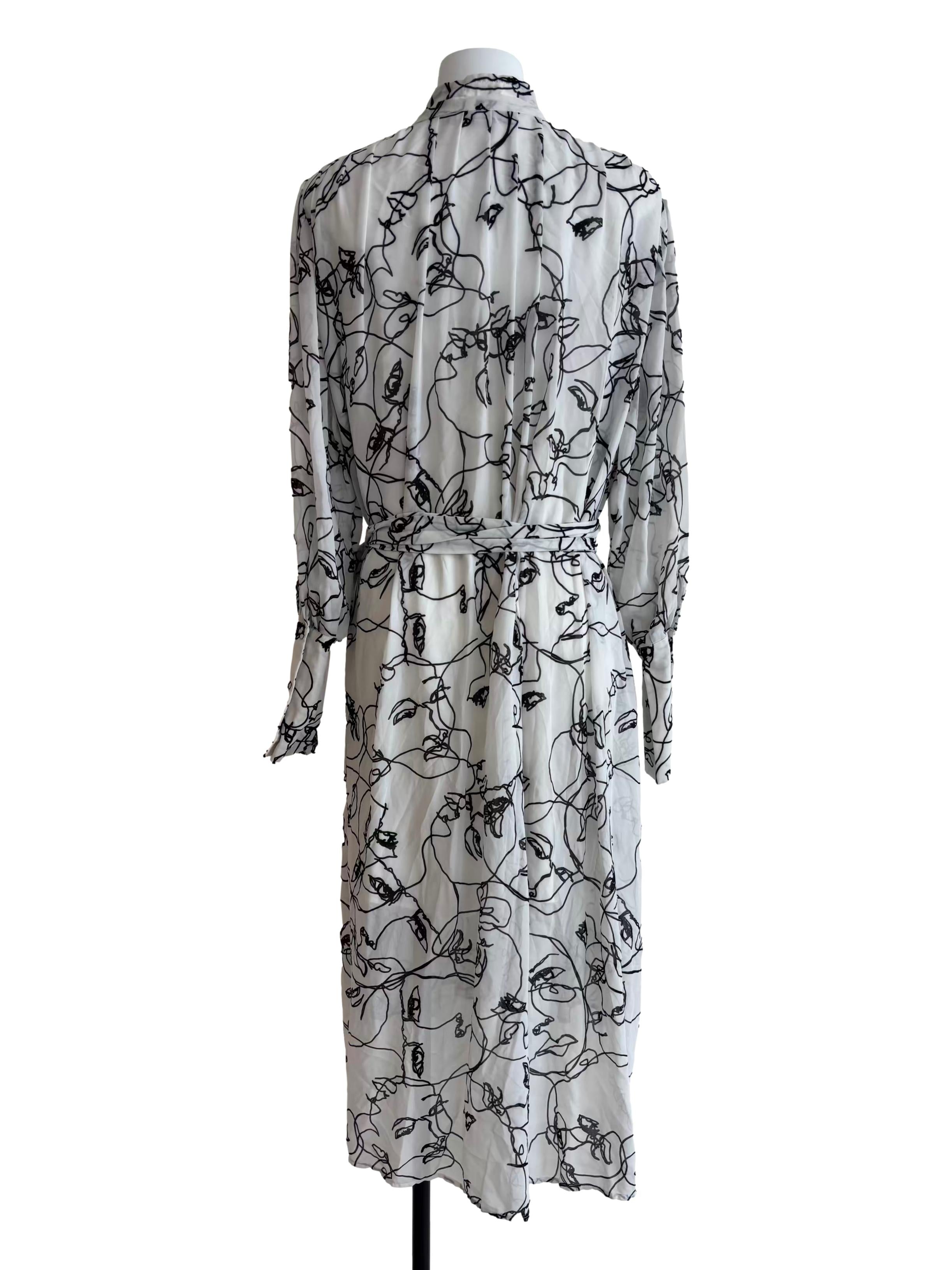 Powder White Patterned Dress