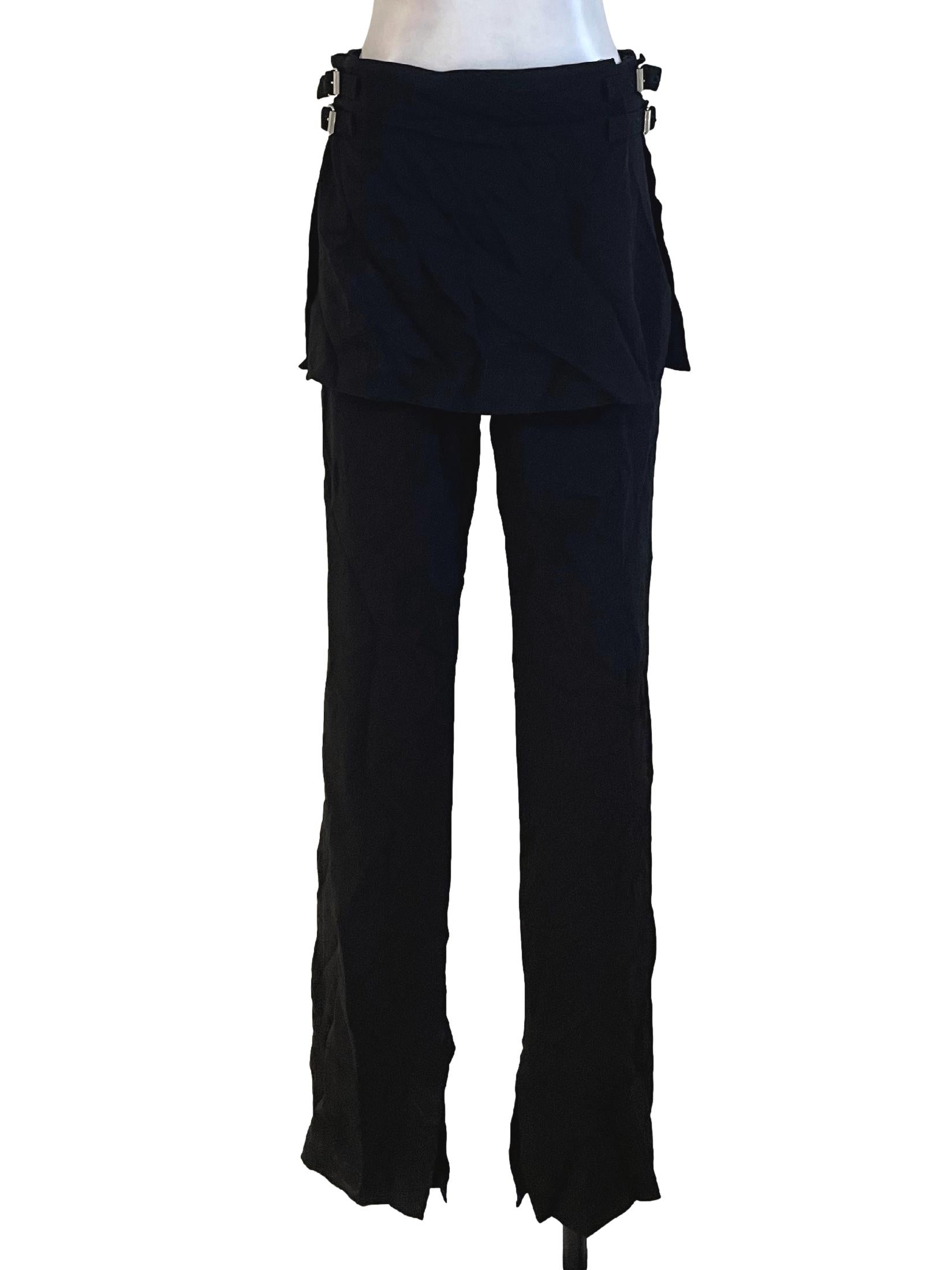 Black Straight Cut Skirt Pants