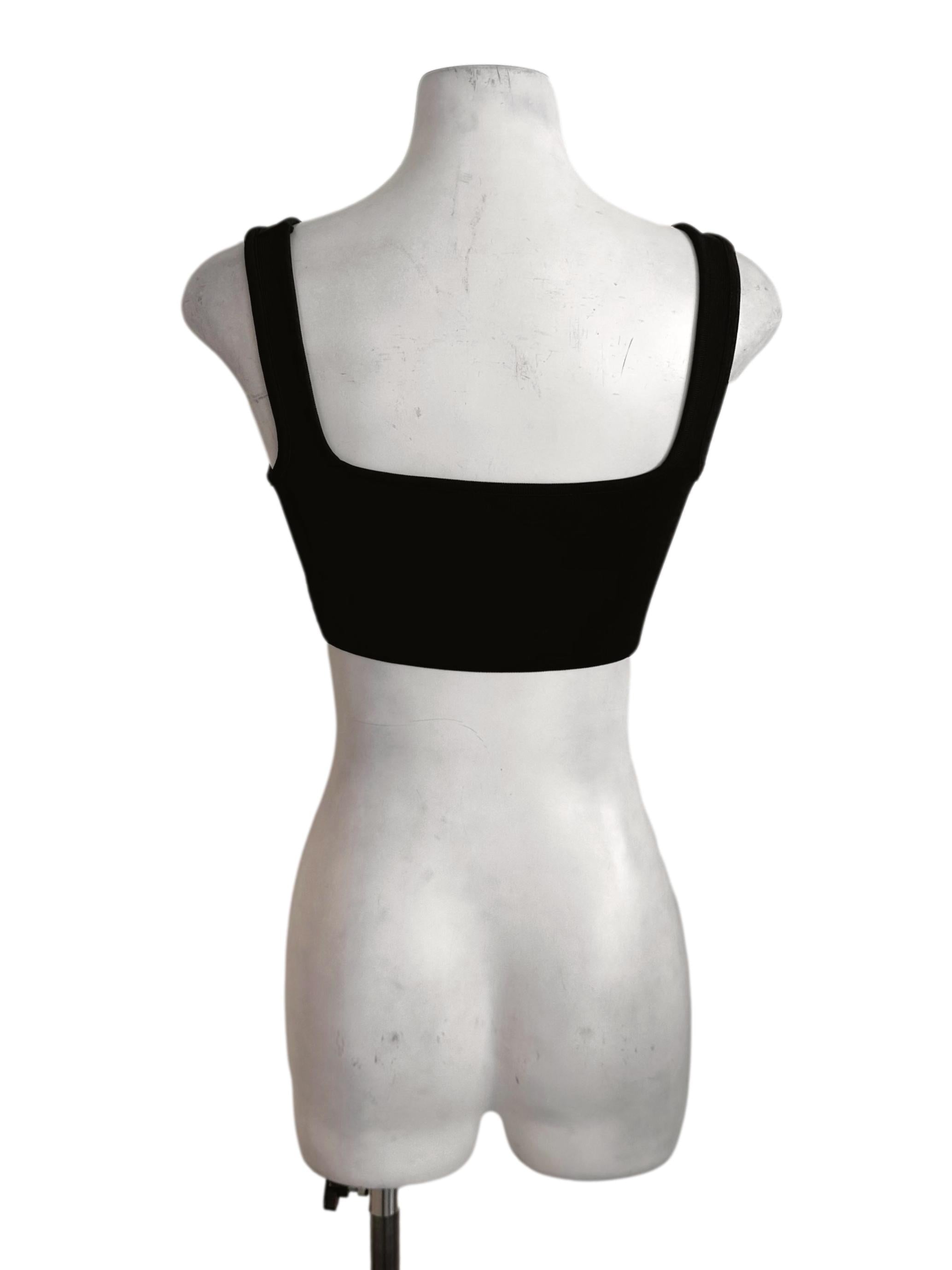 Onyx Black Square Neck Crop Top