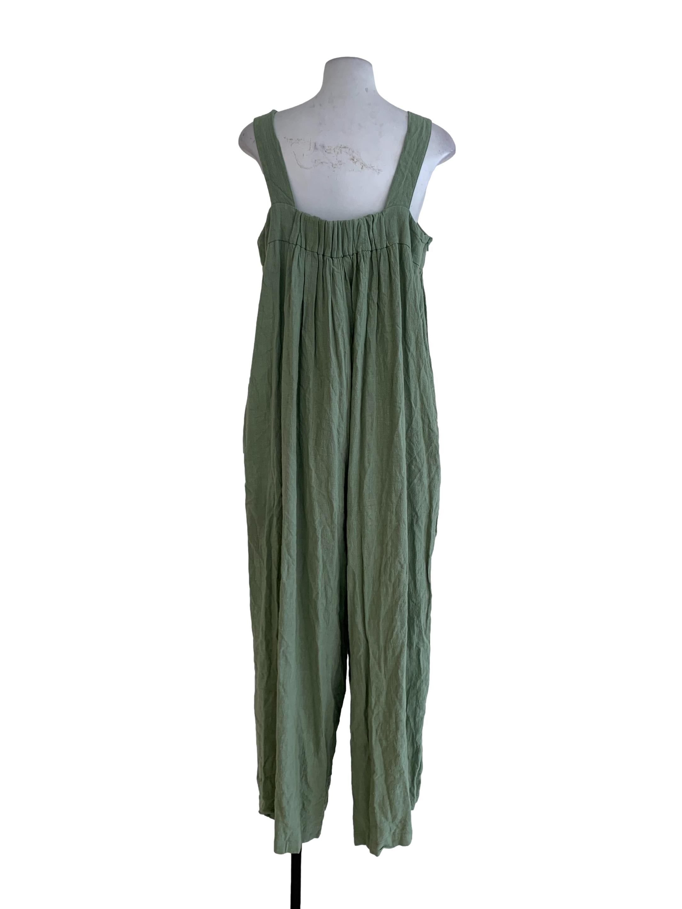 Sage Green Plain Jumpsuit