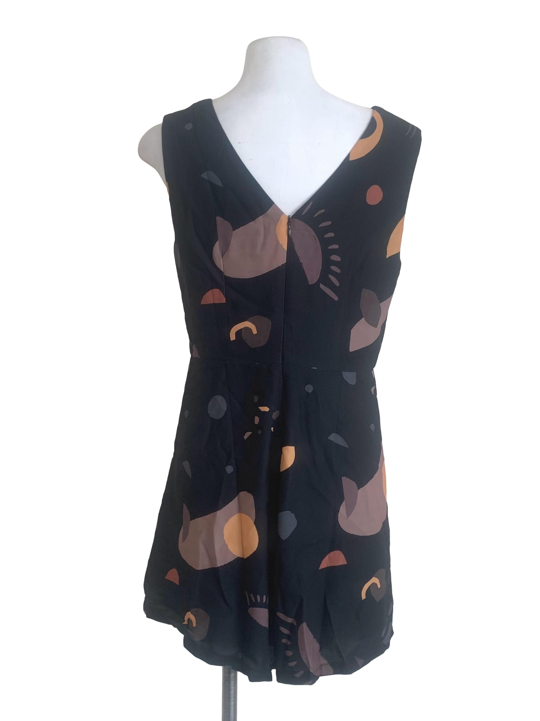 Oil Black Pattern Romper