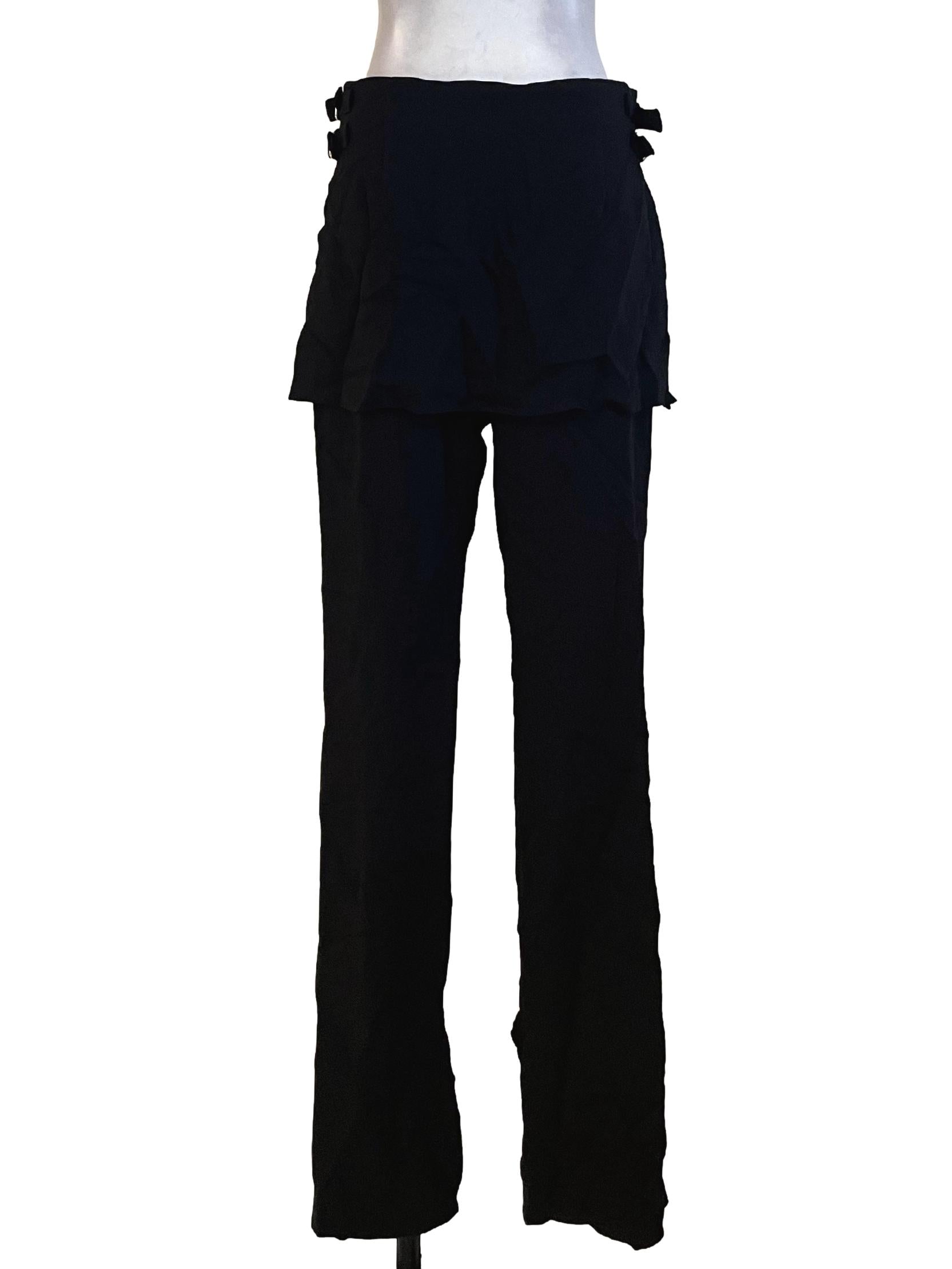 Black Straight Cut Skirt Pants