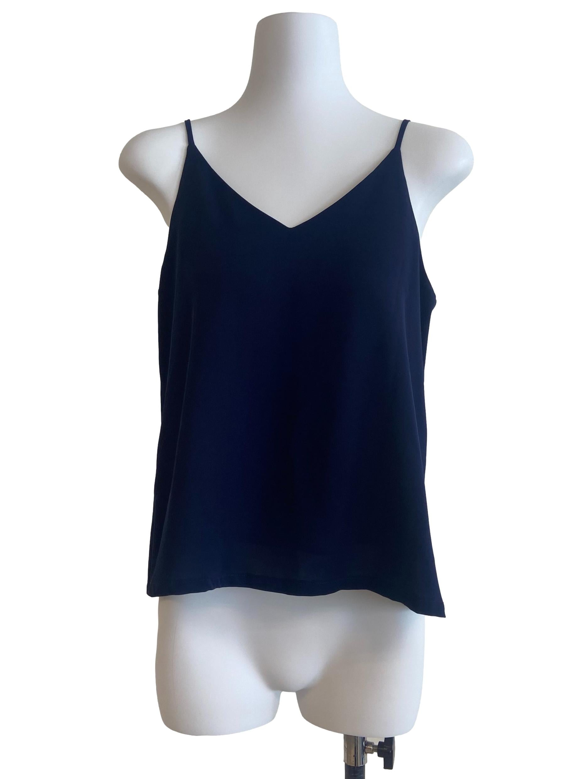 Navy Blue Sleeveless Slip Top