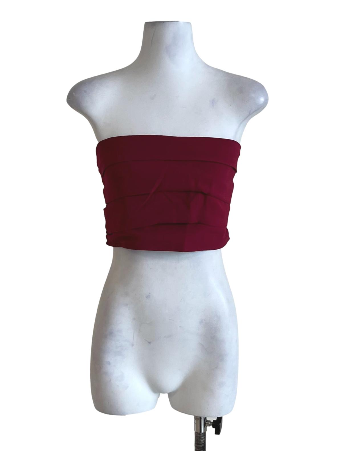 Maroon Lizzy Tiered Tube Top