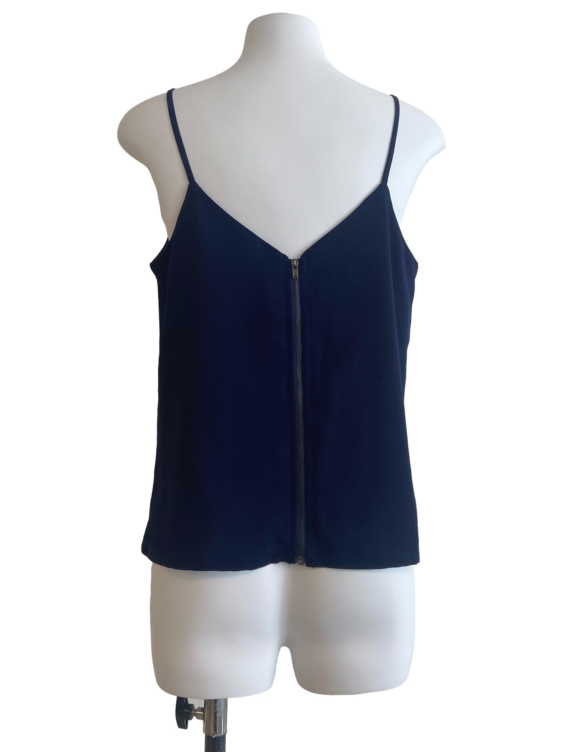 Navy Blue Sleeveless Slip Top