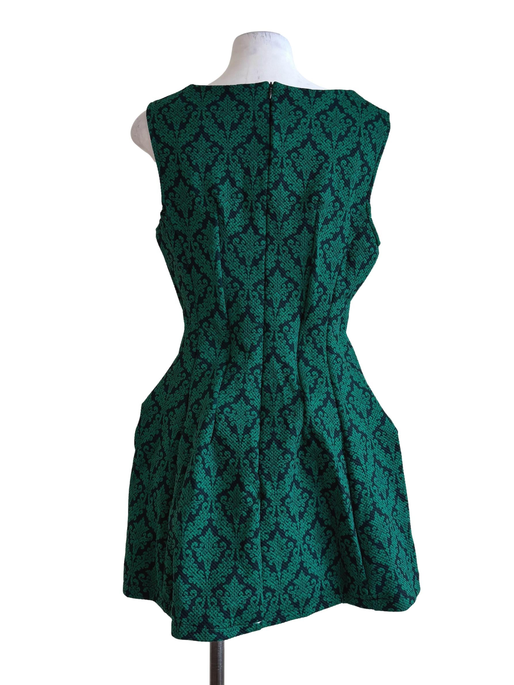 Bottle Green Prints Empire Dress
