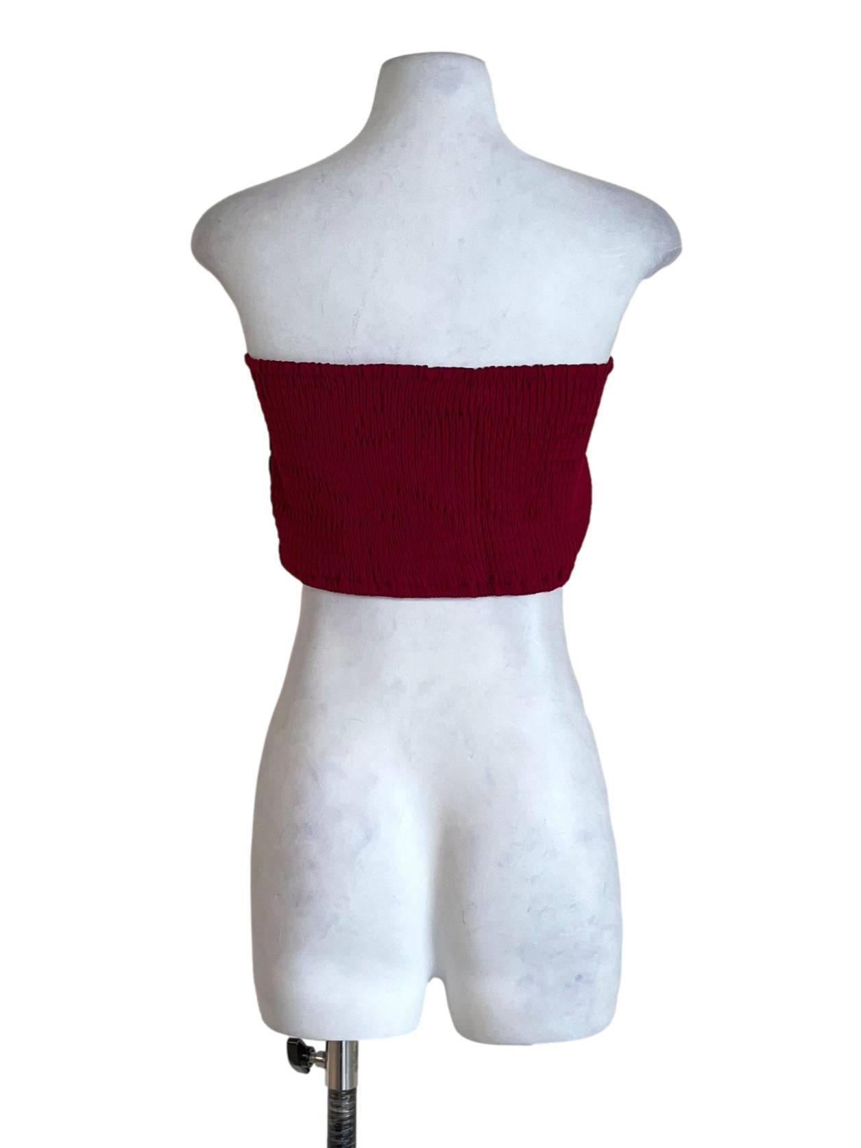 Maroon Lizzy Tiered Tube Top
