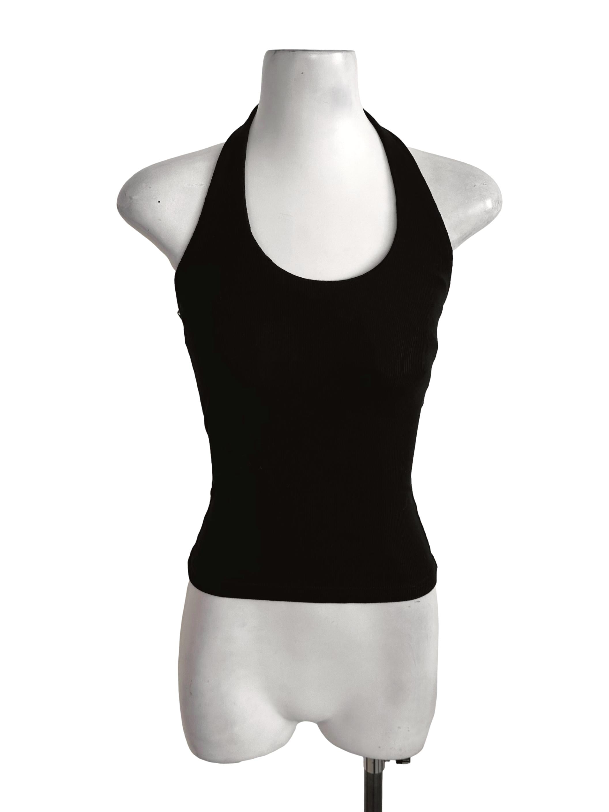 Raven Black Halter Fitted Top