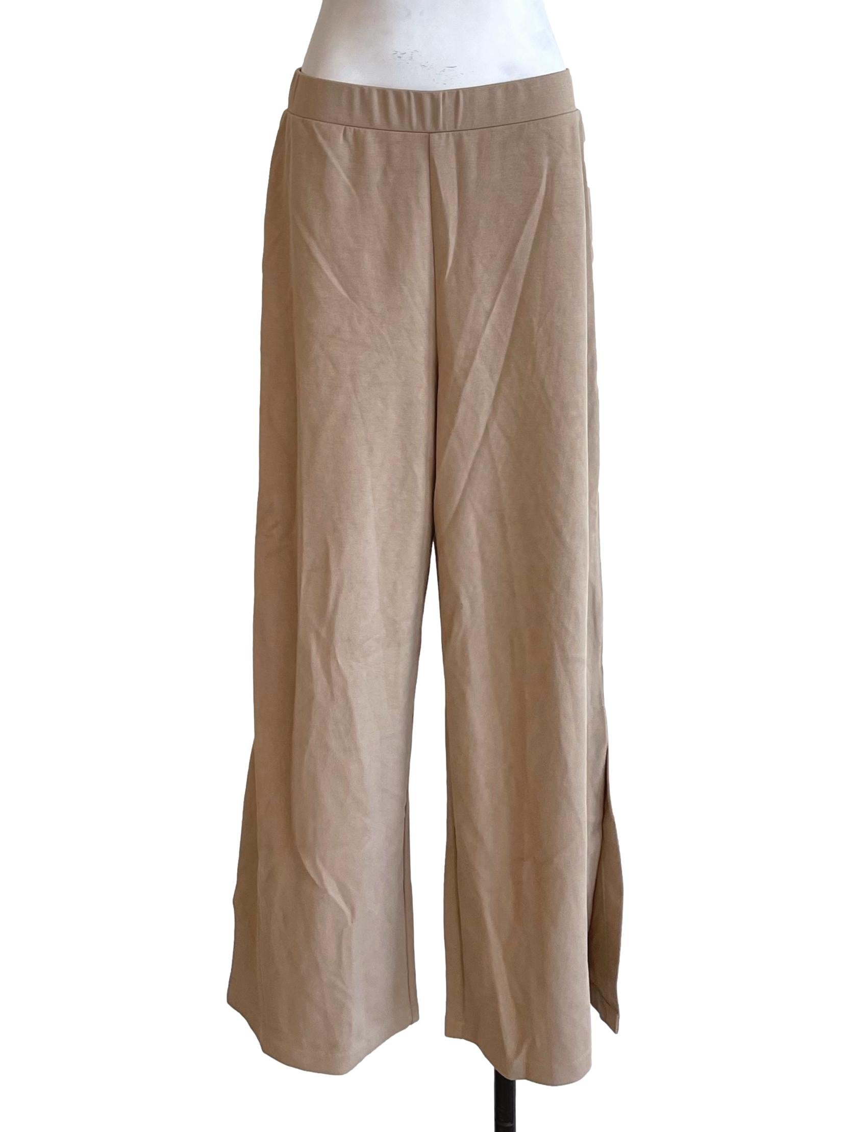 Khaki Side Slits Pants